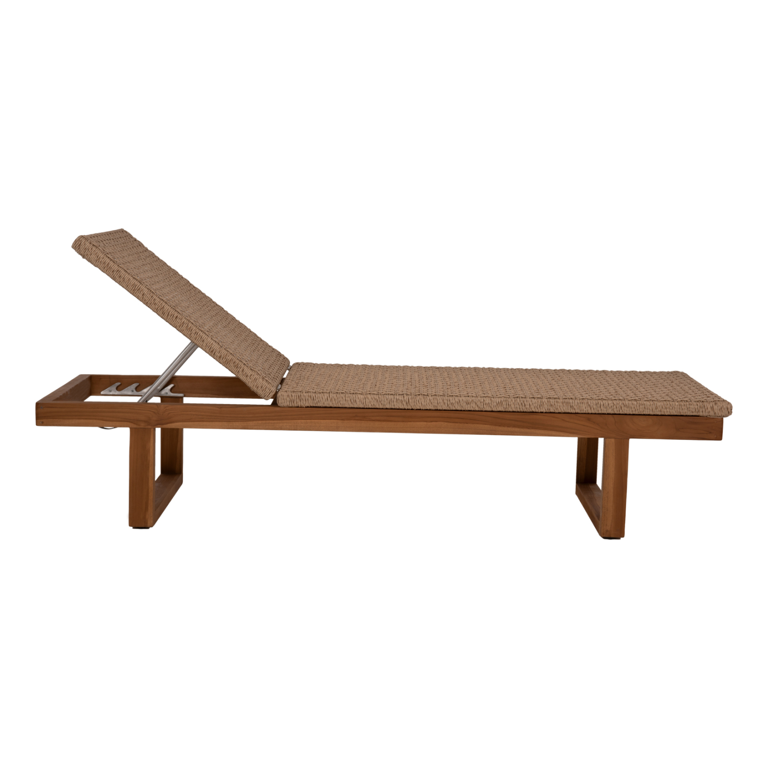 ΞΑΠΛΩΣΤΡΑ PATRON TEAK ΞΥΛΟ ΚΑΙ ΣΧΟΙΝΙ VIRO ΣΕ ΠΛΕΞΗ WICKER 191x65x86Yεκ. 3