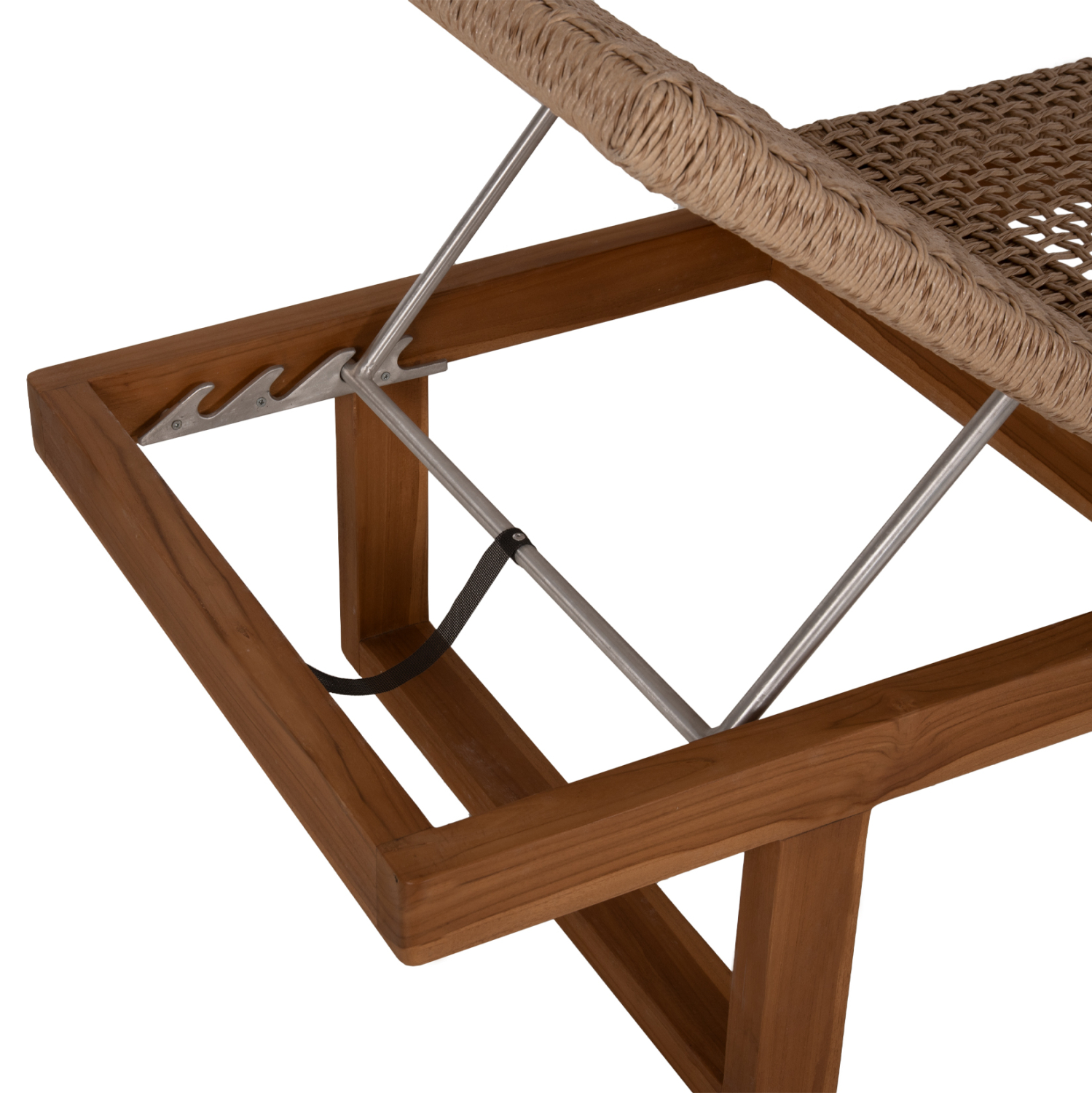 ΞΑΠΛΩΣΤΡΑ PATRON TEAK ΞΥΛΟ ΚΑΙ ΣΧΟΙΝΙ VIRO ΣΕ ΠΛΕΞΗ WICKER 191x65x86Yεκ. 8