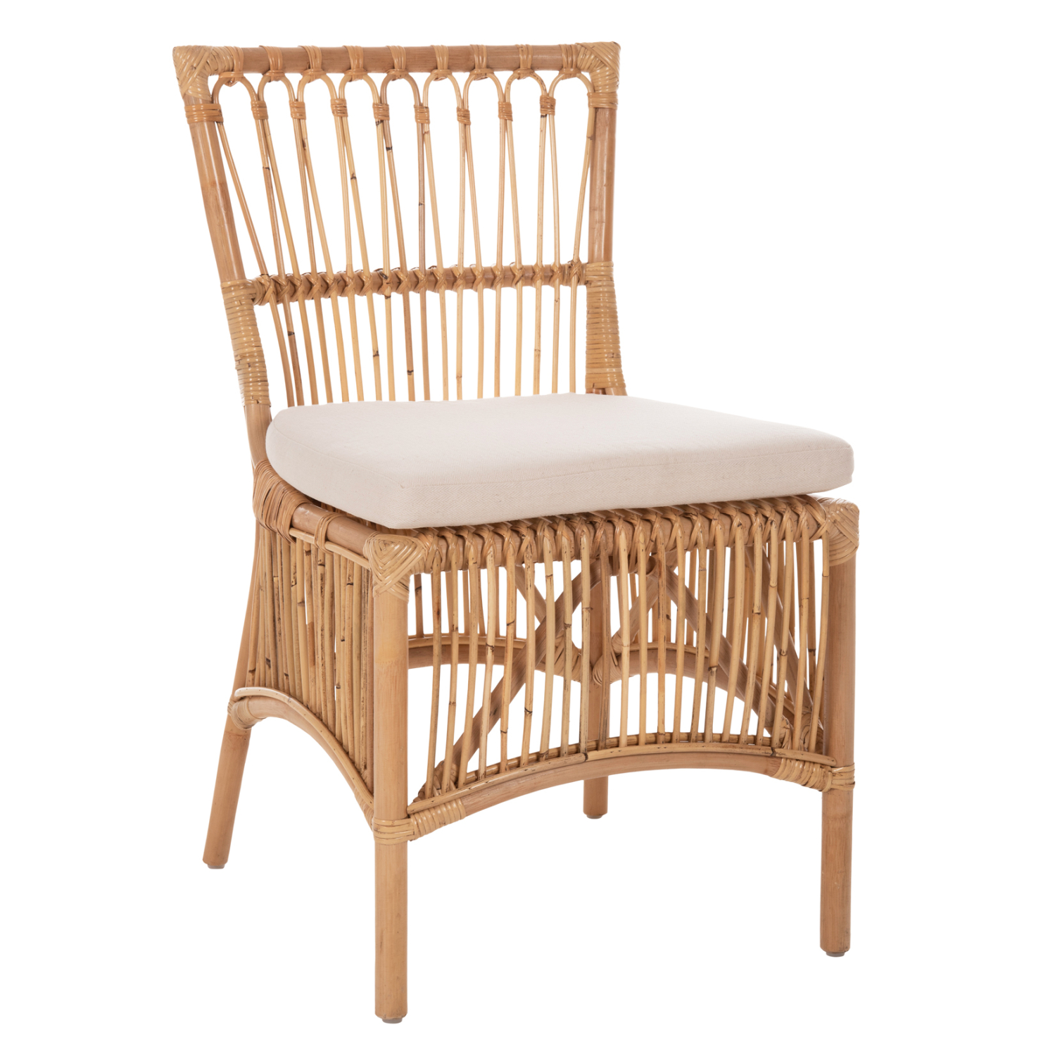 ΚΑΡΕΚΛΑ THALIN RATTAN ΣΕ ΦΥΣΙΚΟ-ΜΑΞΙΛΑΡΙ ΣΕ ΛΕΥΚΟ 53x58x91Υεκ. 1