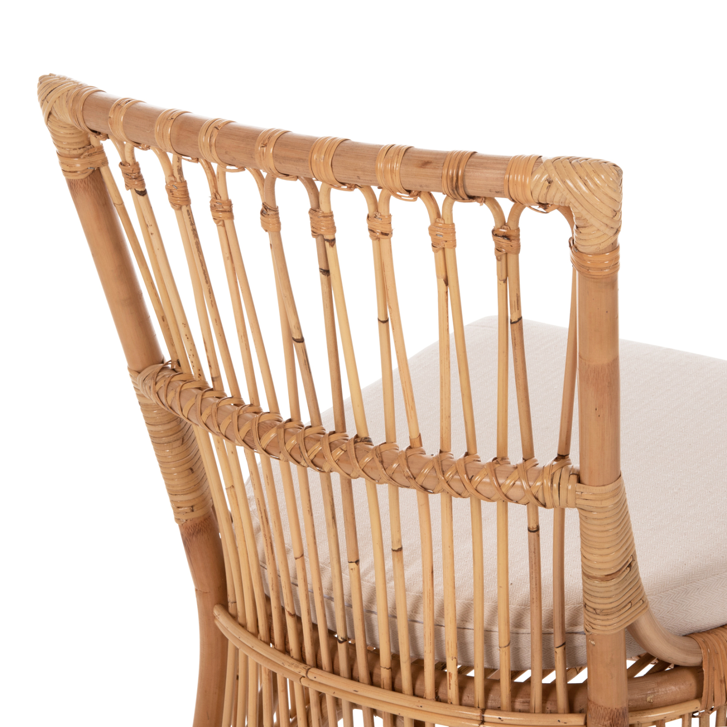 ΚΑΡΕΚΛΑ THALIN RATTAN ΣΕ ΦΥΣΙΚΟ-ΜΑΞΙΛΑΡΙ ΣΕ ΛΕΥΚΟ 53x58x91Υεκ. 10