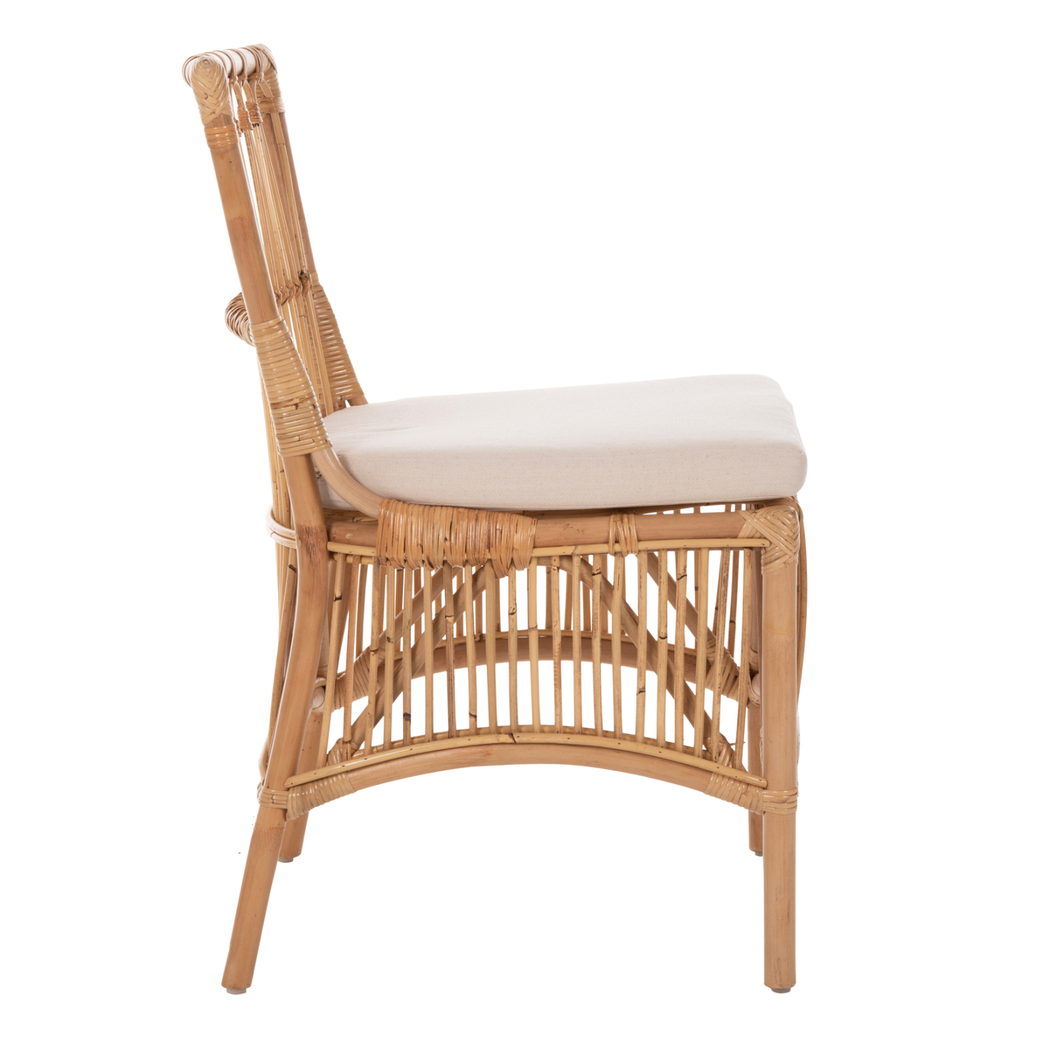 ΚΑΡΕΚΛΑ THALIN RATTAN ΣΕ ΦΥΣΙΚΟ-ΜΑΞΙΛΑΡΙ ΣΕ ΛΕΥΚΟ 53x58x91Υεκ. 4