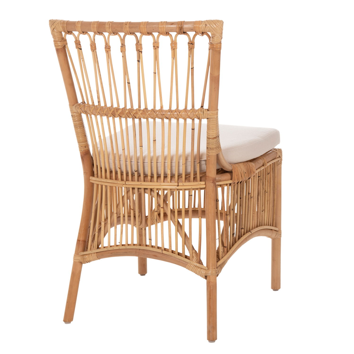 ΚΑΡΕΚΛΑ THALIN RATTAN ΣΕ ΦΥΣΙΚΟ-ΜΑΞΙΛΑΡΙ ΣΕ ΛΕΥΚΟ 53x58x91Υεκ. 5