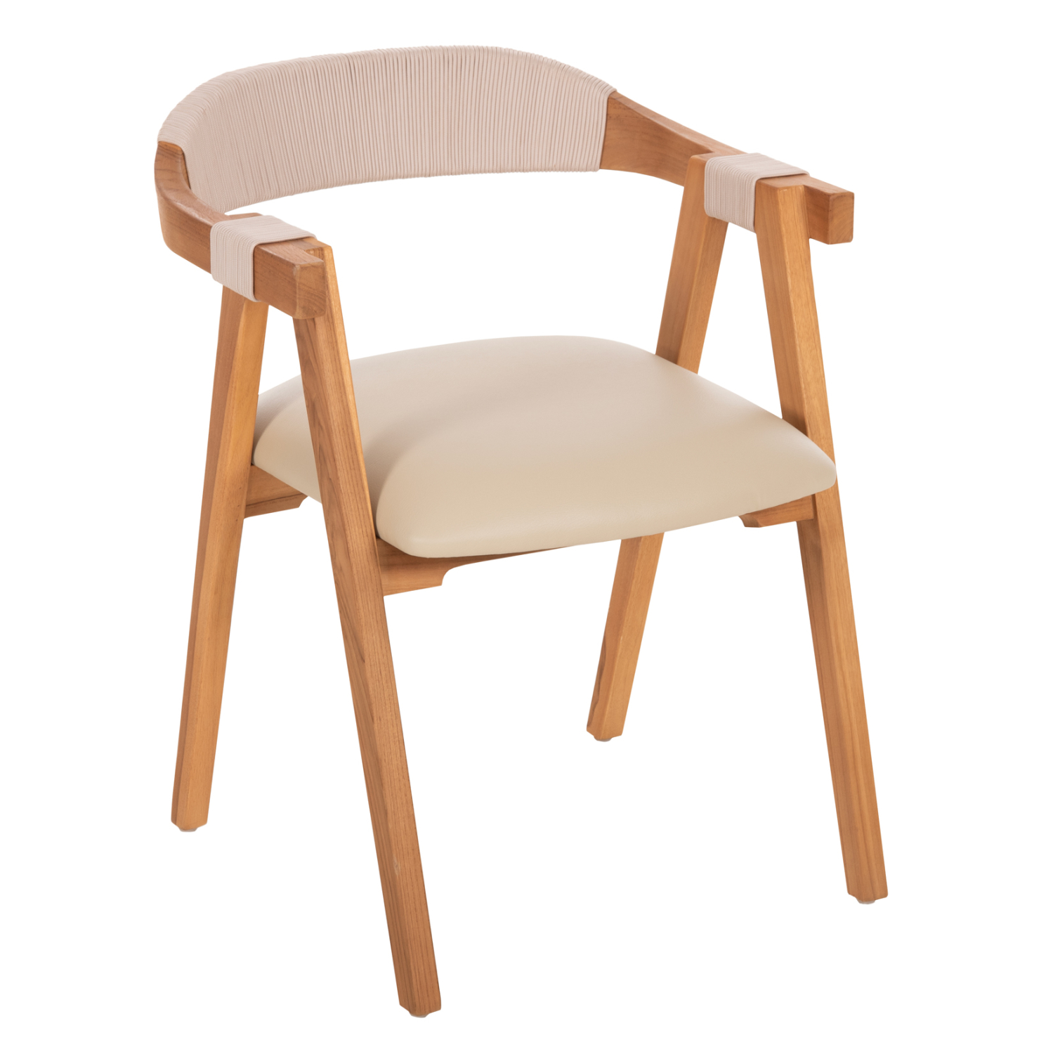 ΠΟΛΥΘΡΟΝΑ RIMINI ΞΥΛΟ TEAK ΦΥΣΙΚΟ-ΜΠΕΖ ΣΧΟΙΝΙ & PU ΚΑΘΙΣΜΑ 60x61x75,5Υεκ. 1