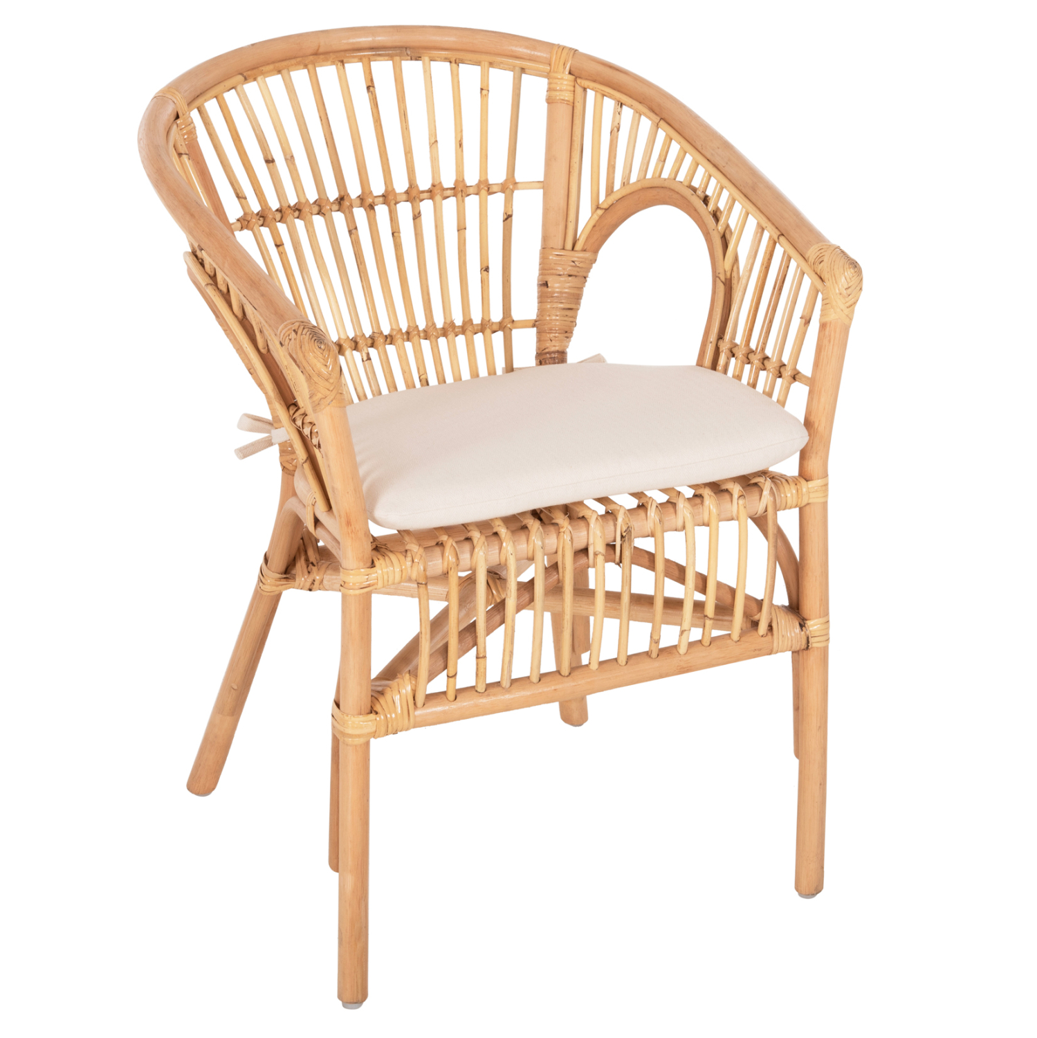 ΠΟΛΥΘΡΟΝΑ DAMPAR RATTAN ΣΕ ΦΥΣΙΚΟ-ΛΕΥΚΟ ΜΑΞΙΛΑΡΙ 59x61x80Υεκ. 1