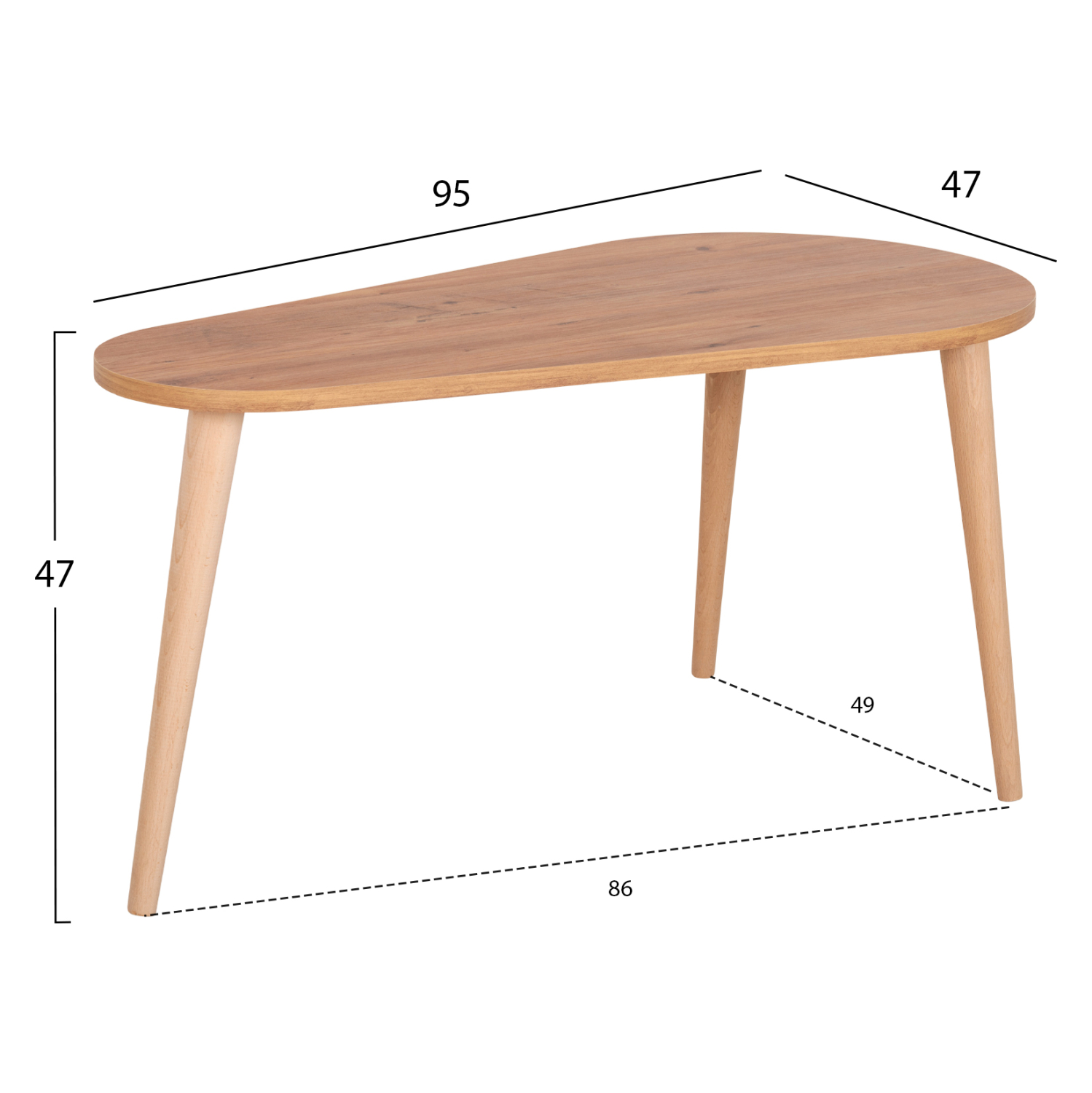 ΤΡΑΠΕΖΙΑ ΣΑΛΟΝΙΟΥ 2ΤΜΧ APRILIA ΜΕΛΑΜΙΝΗ ΣΕ ΣΟΝΑΜΑ-ΛΕΥΚΟ 94x47x47Υεκ 2