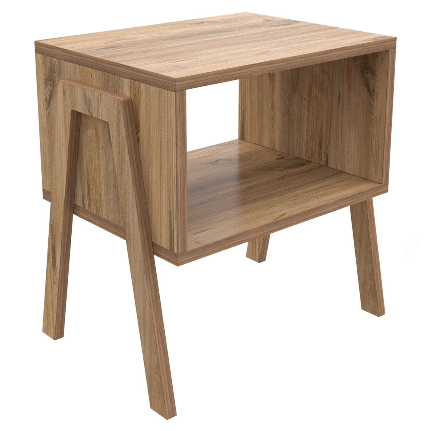 ΚΟΜΟΔΙΝΟ JAKE ΜΕΛΑΜΙΝΗ ΣΕ ΦΥΣΙΚΟ ΞΥΛΟΥ 48x35x49Υεκ. 1
