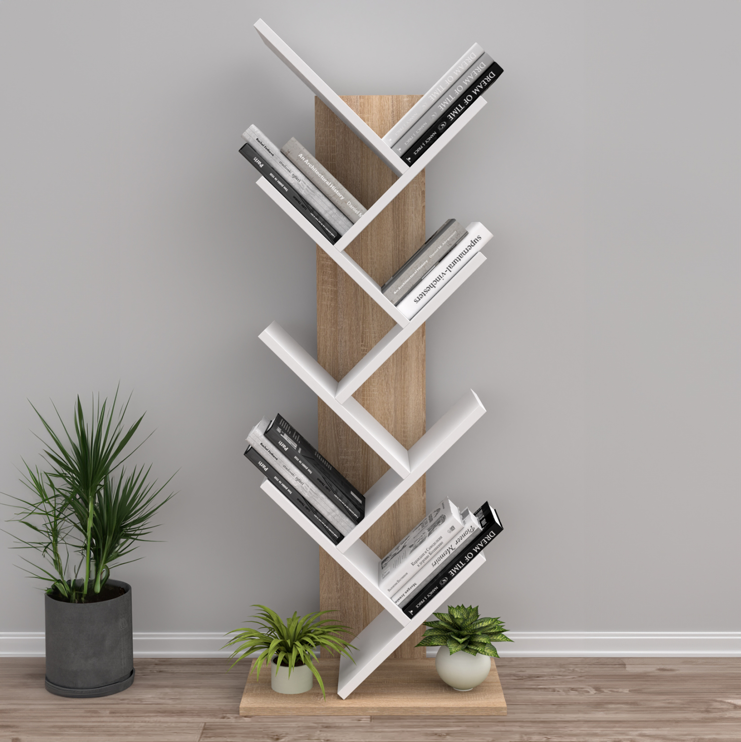 ΒΙΒΛΙΟΘΗΚΗ LIANA ΜΕΛΑΜΙΝΗ SONAMA-ΛΕΥΚΗ 53x27x138Υεκ. 4