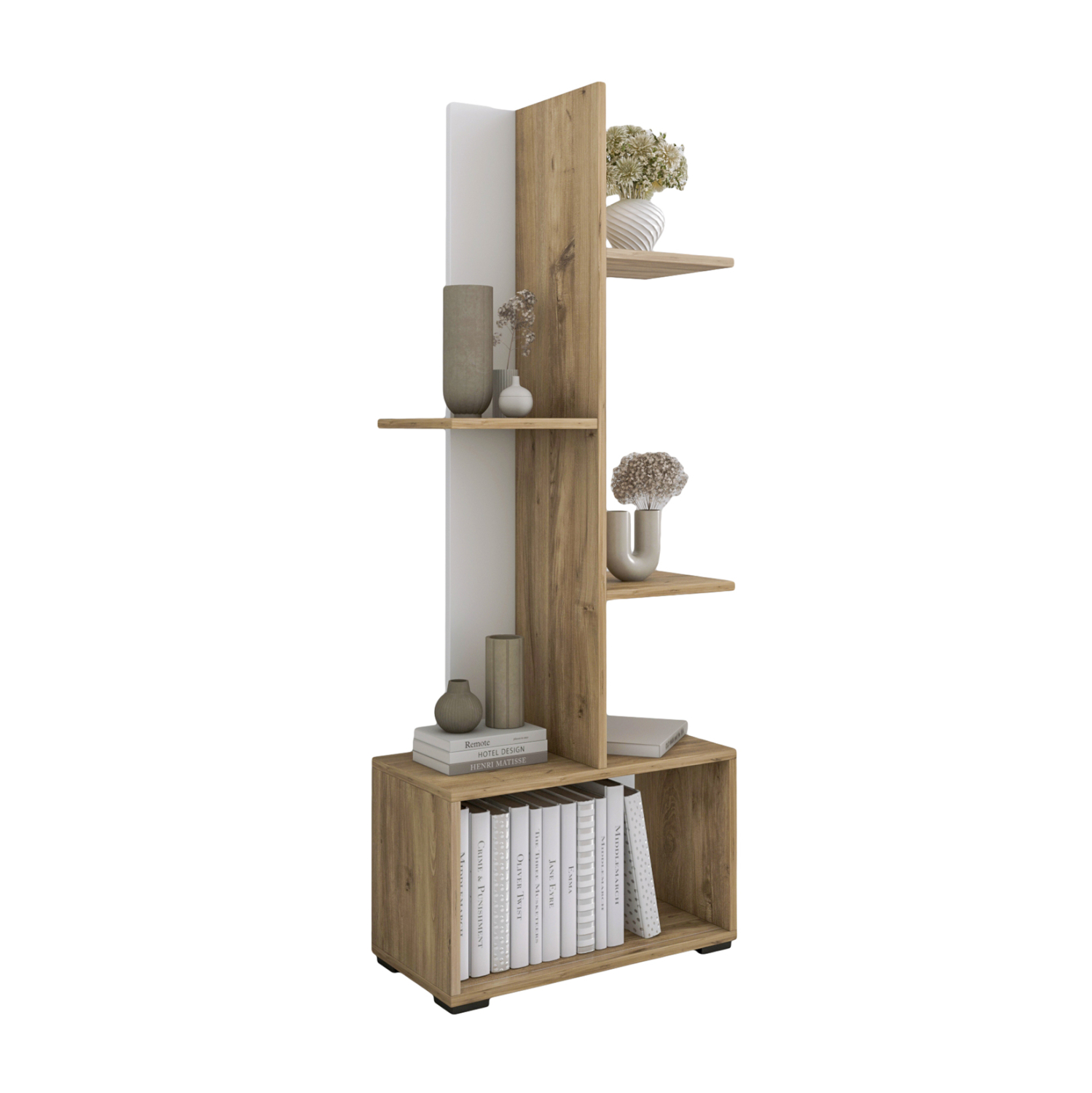 ΒΙΒΛΙΟΘΗΚΗ TRIVIO ΜΕΛΑΜΙΝΗ ΣΕ ΛΕΥΚΟ-ATLANTIS GREEN 50x25x127Υεκ. 1