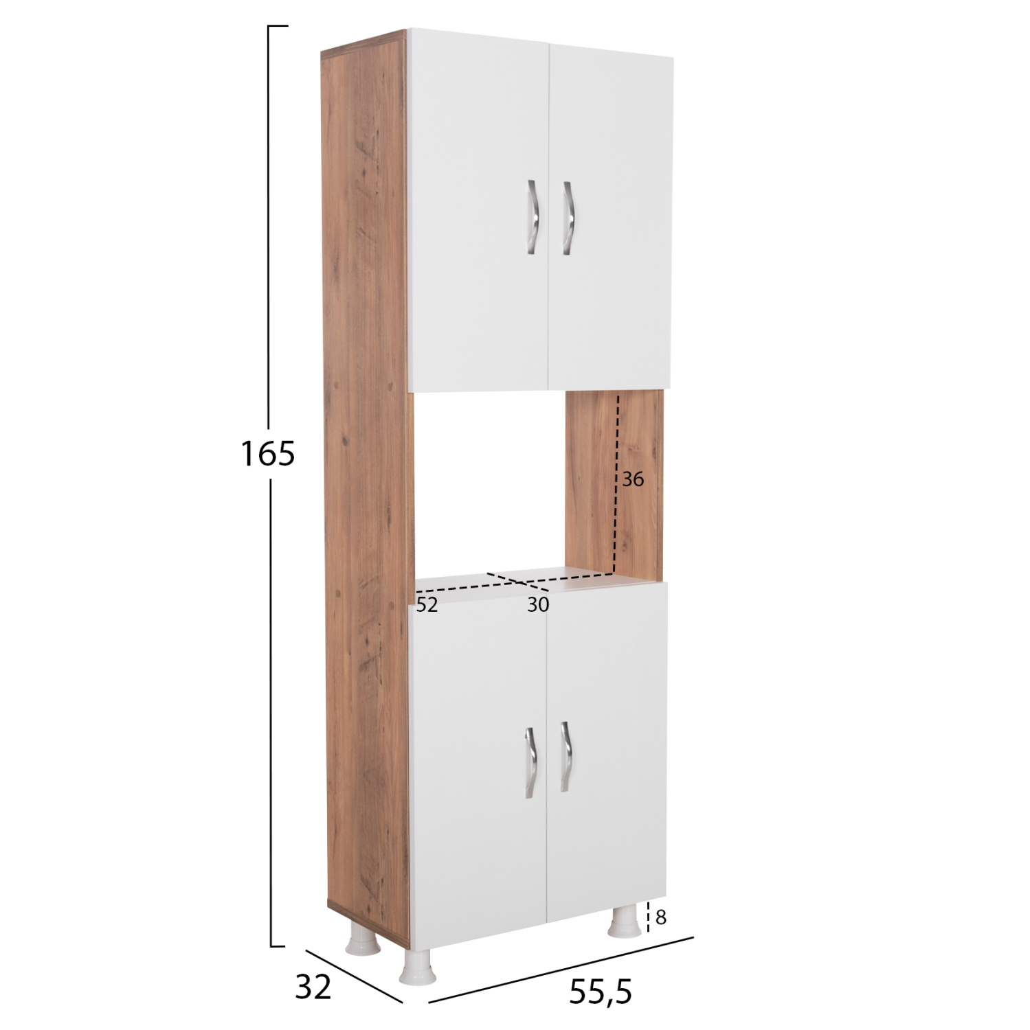 ΕΠΙΠΛΟ ΚΟΥΖΙΝΑΣ/ΝΤΟΥΛΑΠΙ RAD ΜΕΛΑΜΙΝΗ ΦΥΣΙΚΟ-ΛΕΥΚΟ 55,5x32x165Υεκ. 2