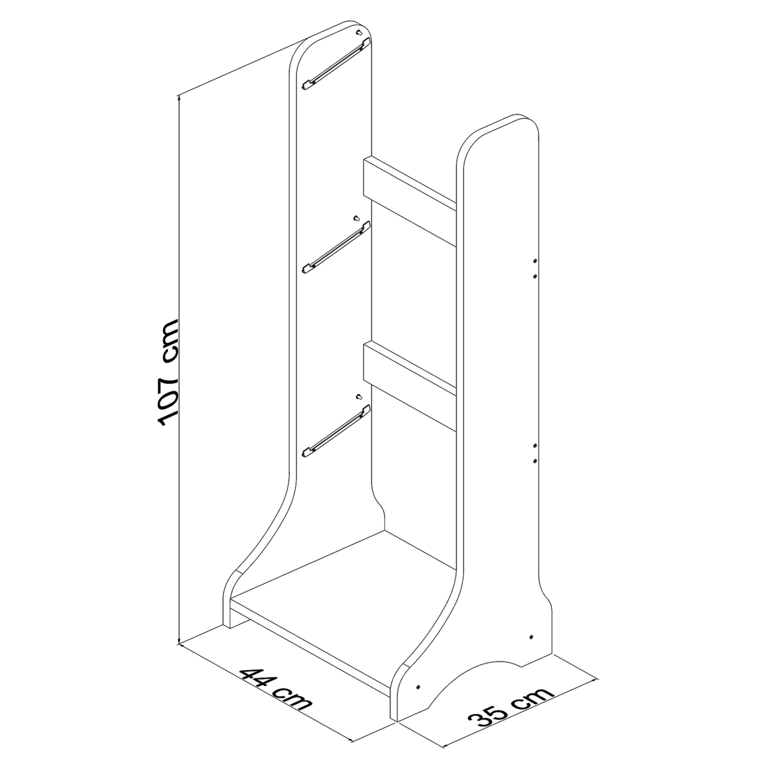 ΕΠΙΠΛΟ ΑΠΟΘΗΚΕΥΣΗΣ FRED ΛΕΥΚΗ ΜΕΛΑΜΙΝΗ 44x35x107Υεκ. 2