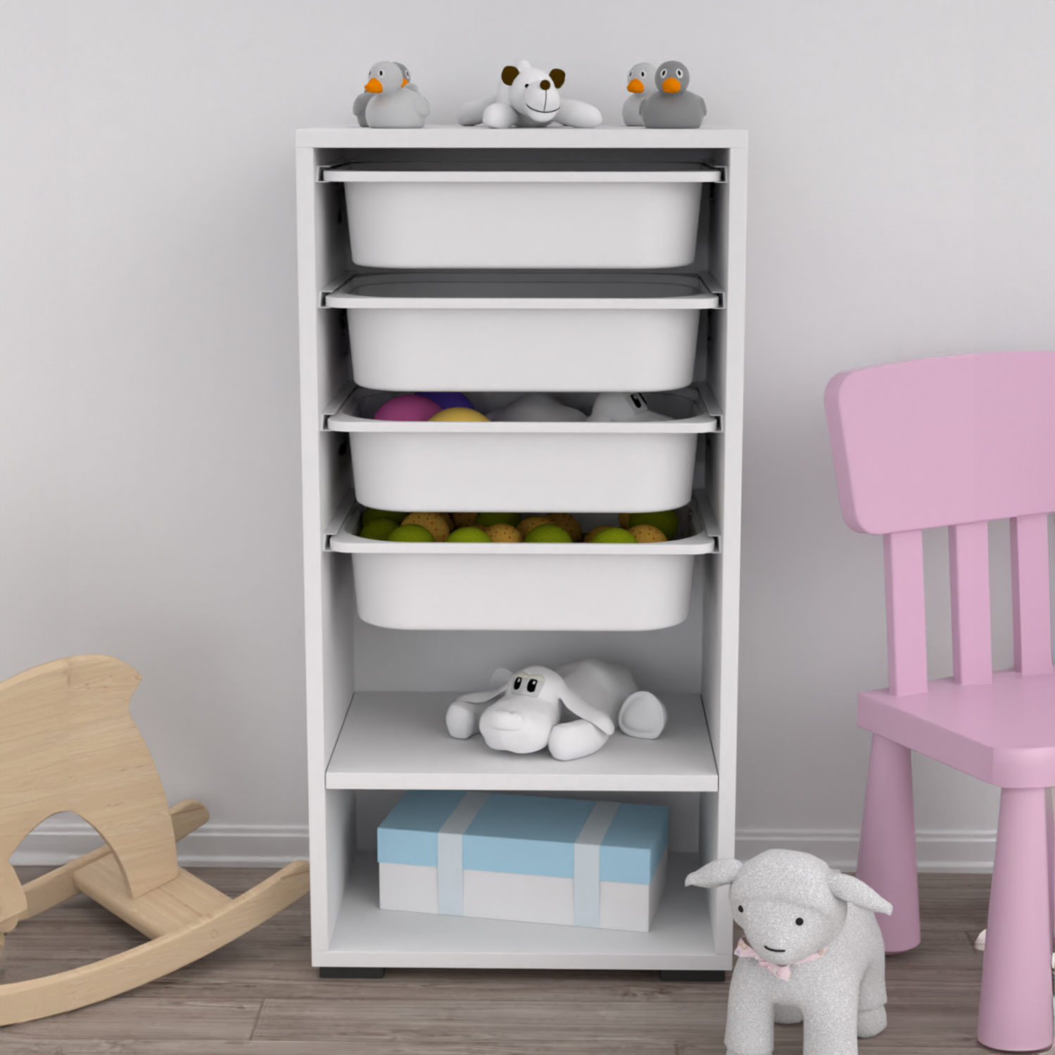 ΣΥΡΤΑΡΙΕΡΑ SANI ΜΕΛΑΜΙΝΗ ΛΕΥΚΗ-4 ΛΕΥΚΑ ΣΥΡΤΑΡΙΑ-ΡΑΦΙ 45x30x90Υεκ 10