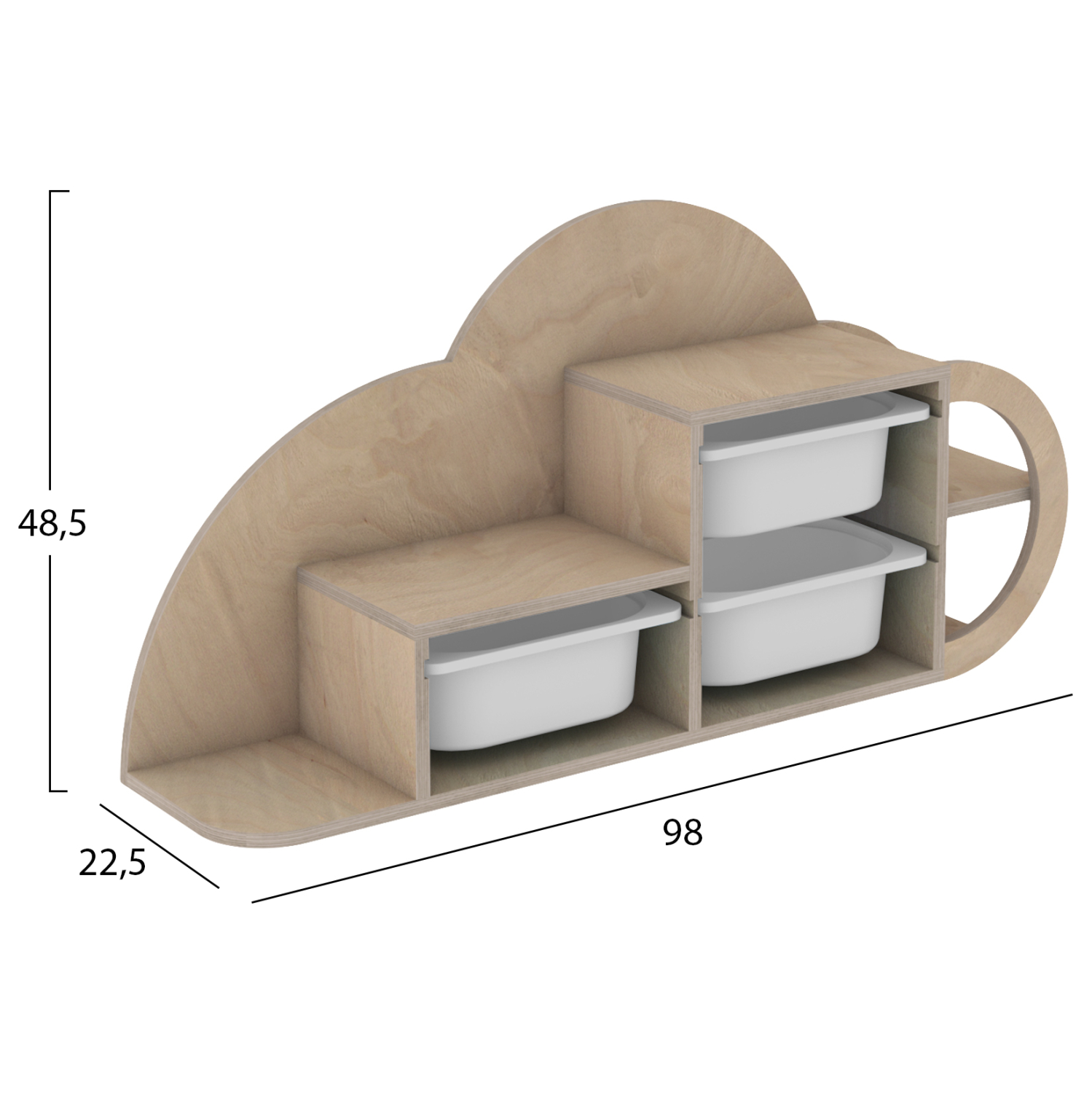 ΣΥΡΤΑΡΙΕΡΑ ΤΟΙΧΟΥ SANI ΞΥΛΟ ΣΗΜΥΔΑΣ-ΛΕΥΚΑ P.E. ΣΥΡΤΑΡΙΑ 98x22,5x48,5Υεκ. 2