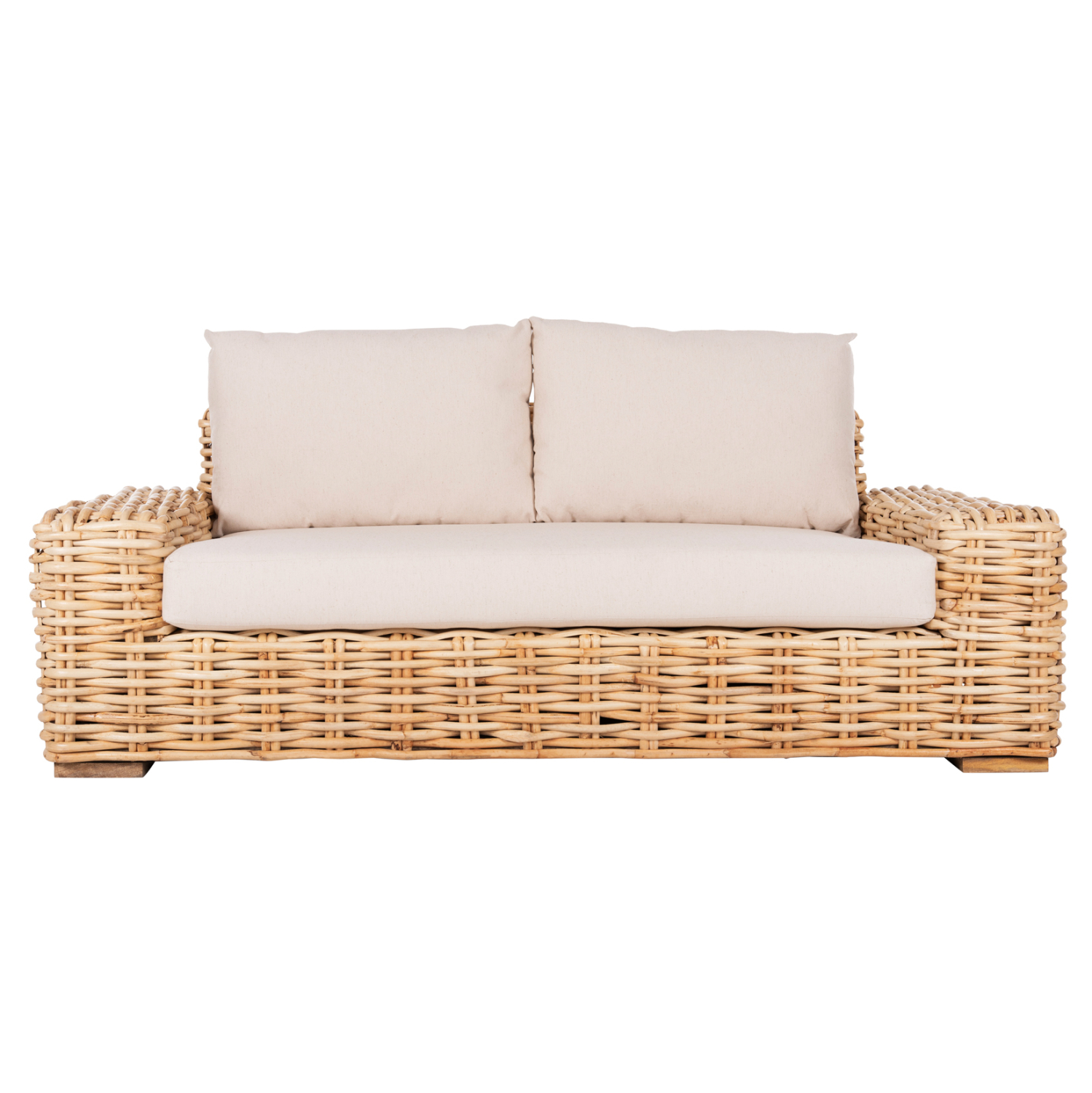 ΚΑΝΑΠΕΣ 2-ΘΕΣΙΟΣ TROPEL ΞΥΛΟ MANGO-RATTAN ΦΥΣΙΚΟ-ΛΕΥΚΑ ΜΑΞΙΛΑΡΙΑ 192x88x70-85Υεκ. 3