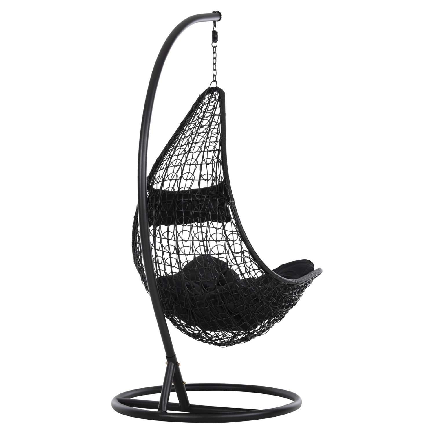 ΚΡΕΜΑΣΤΗ ΠΟΛΥΘΡΟΝΑ ΦΩΛΙΑ MILLIE ΜΕΤΑΛΛΟ-ΣΥΝΘ.RATTAN ΜΑΥΡΟ Φ95x195Υεκ. 5