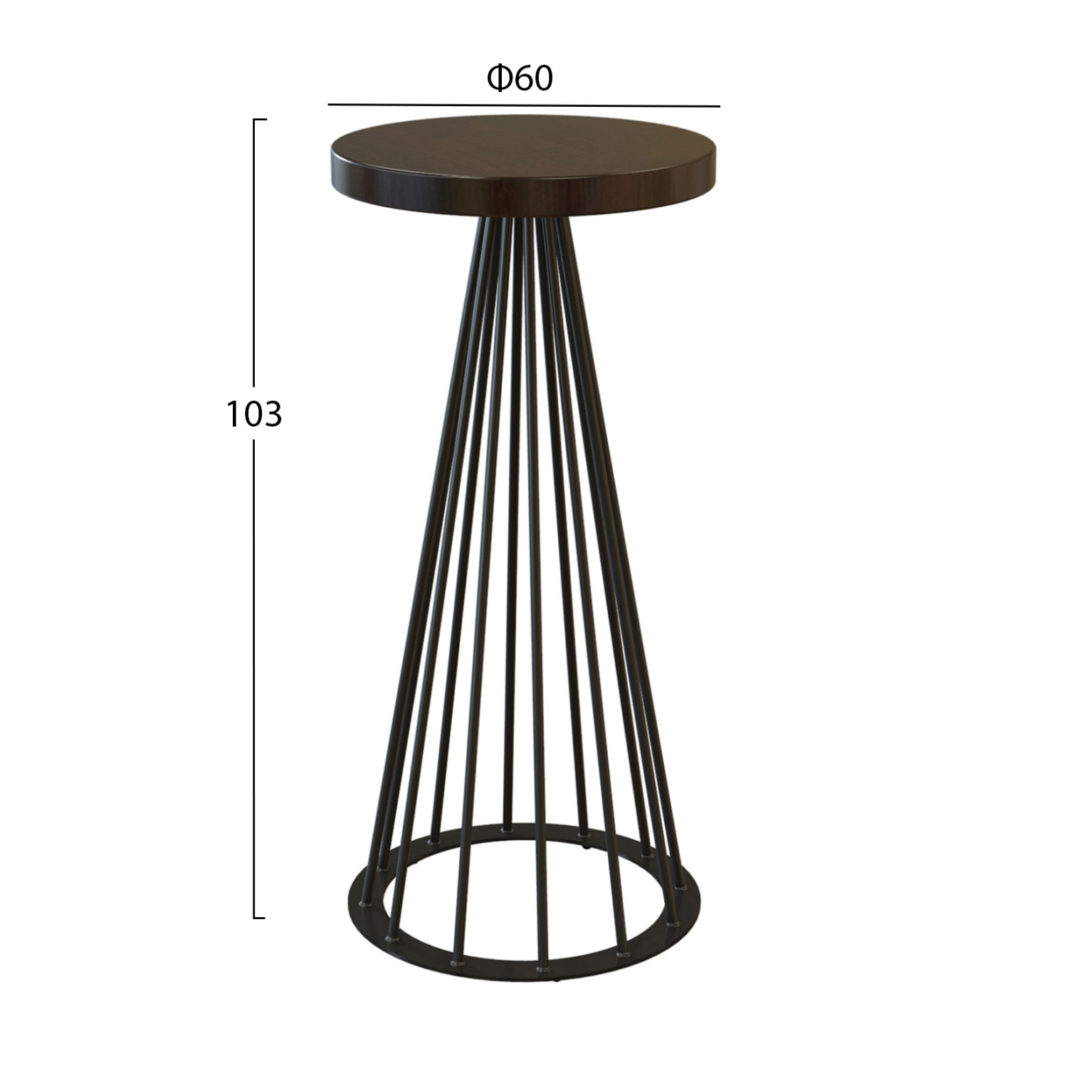 ΒΑΣΗ ΜΕΤΑΛΛΙΚΗ Η/Β ΜΑΥΡΗ ΚΩΝΟΣ Φ60x103 εκ. 2