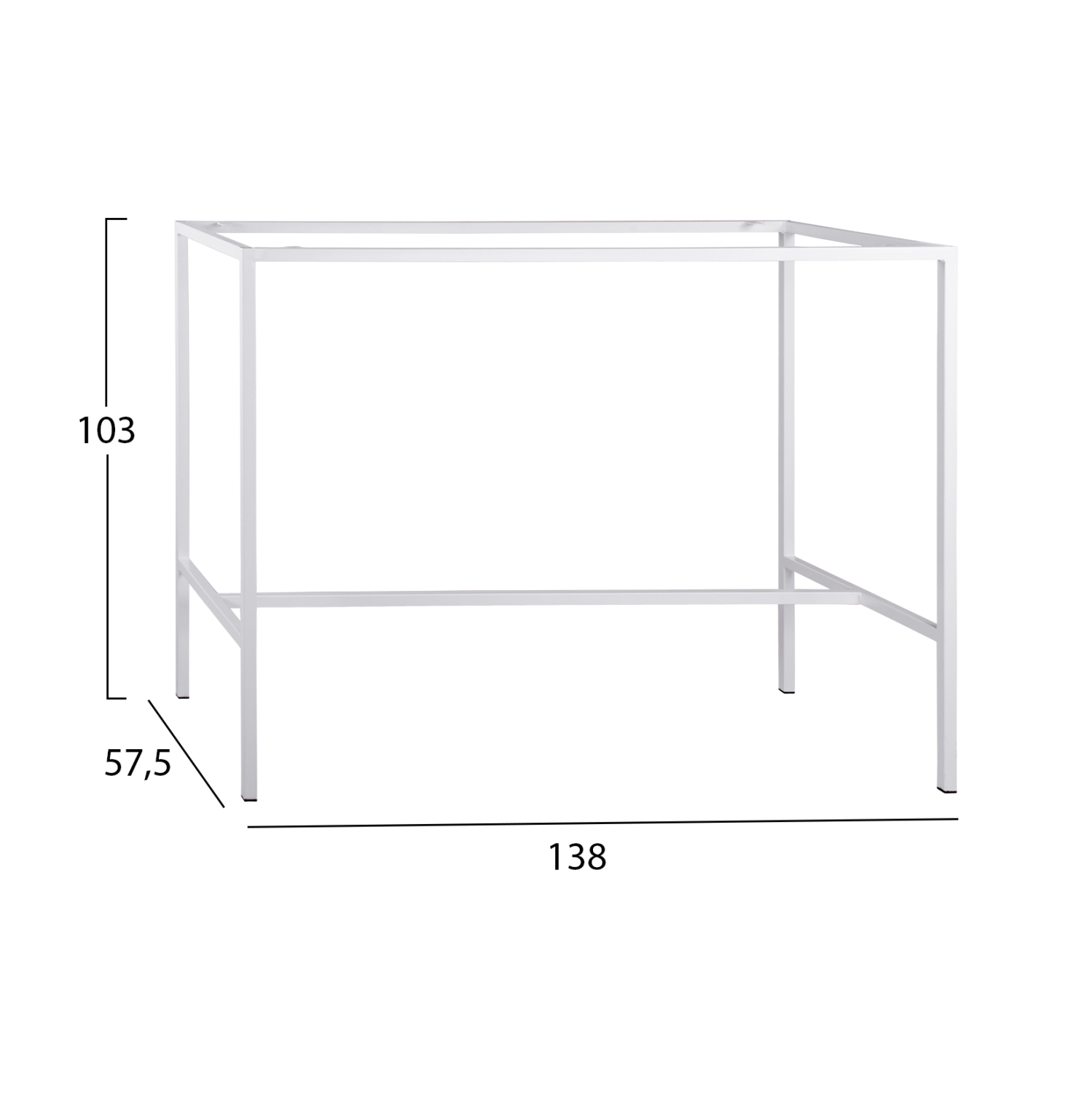 ΒΑΣΗ ΜΠΑΡ ΜΕΤΑΛΛΙΚΗ ΛΕΥΚΗ ΜΑΤ TS925 ΣΧΕΔΙΟ Π ΓΙΑ 138Χ57,5Χ103 ΕΠΙΦΑΝΕΙΑ 2
