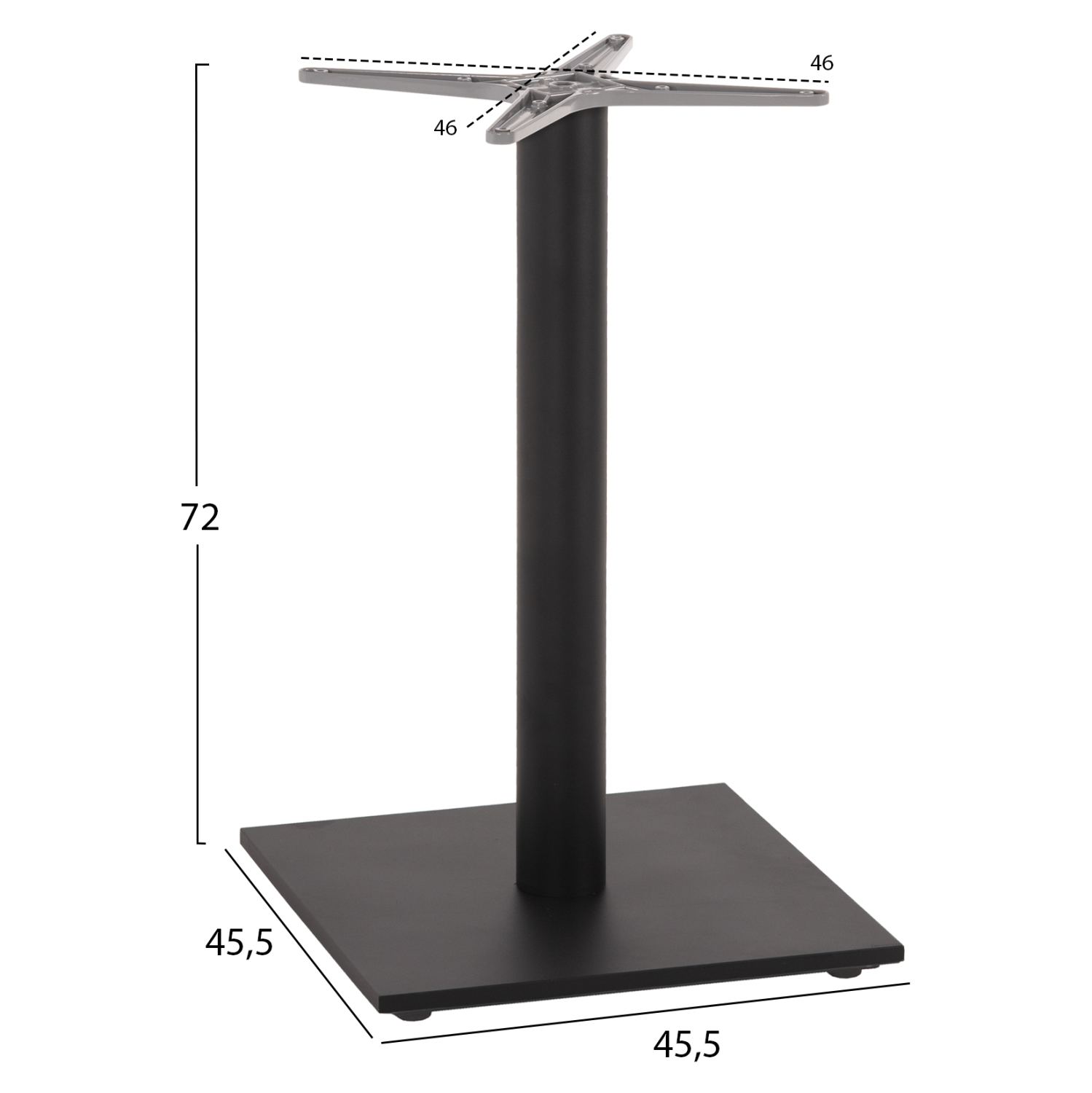 ΒΑΣΗ ΤΡΑΠΕΖΙΟΥ ΑΛΟΥΜΙΝΙΟΥ ΓΚΡΙ ΣΤΑΥΡΟΣ 46Χ46εκ 46Χ46Χ72Υεκ. 2