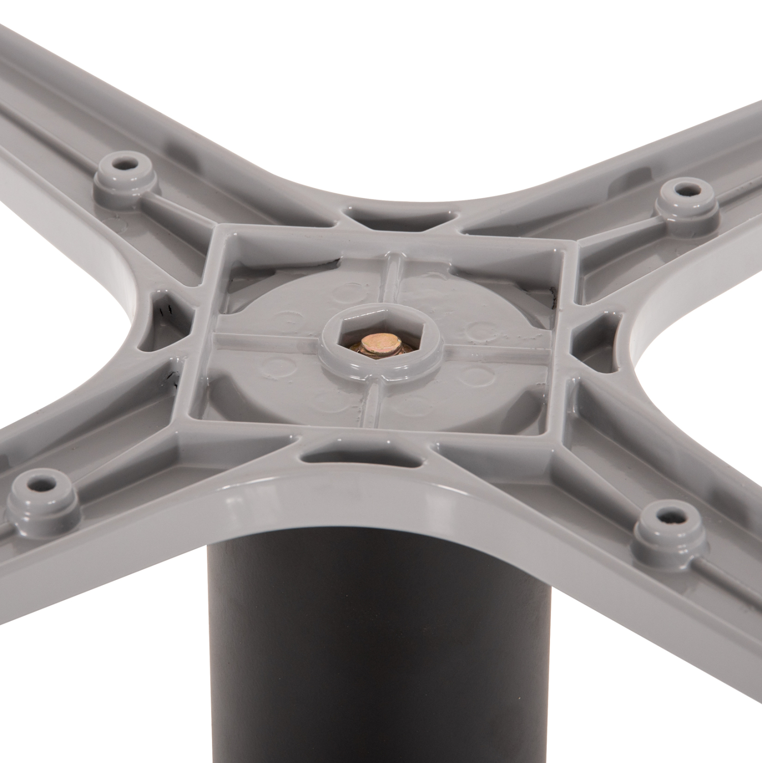 ΒΑΣΗ ΤΡΑΠΕΖΙΟΥ ΑΛΟΥΜΙΝΙΟΥ ΣΤΡΟΓΓΥΛΗ ΜΑΥΡΟ ΜΑΤ ΣΤΑΥΡΟΣ 48Χ48εκ Φ45Χ72Υεκ. 5