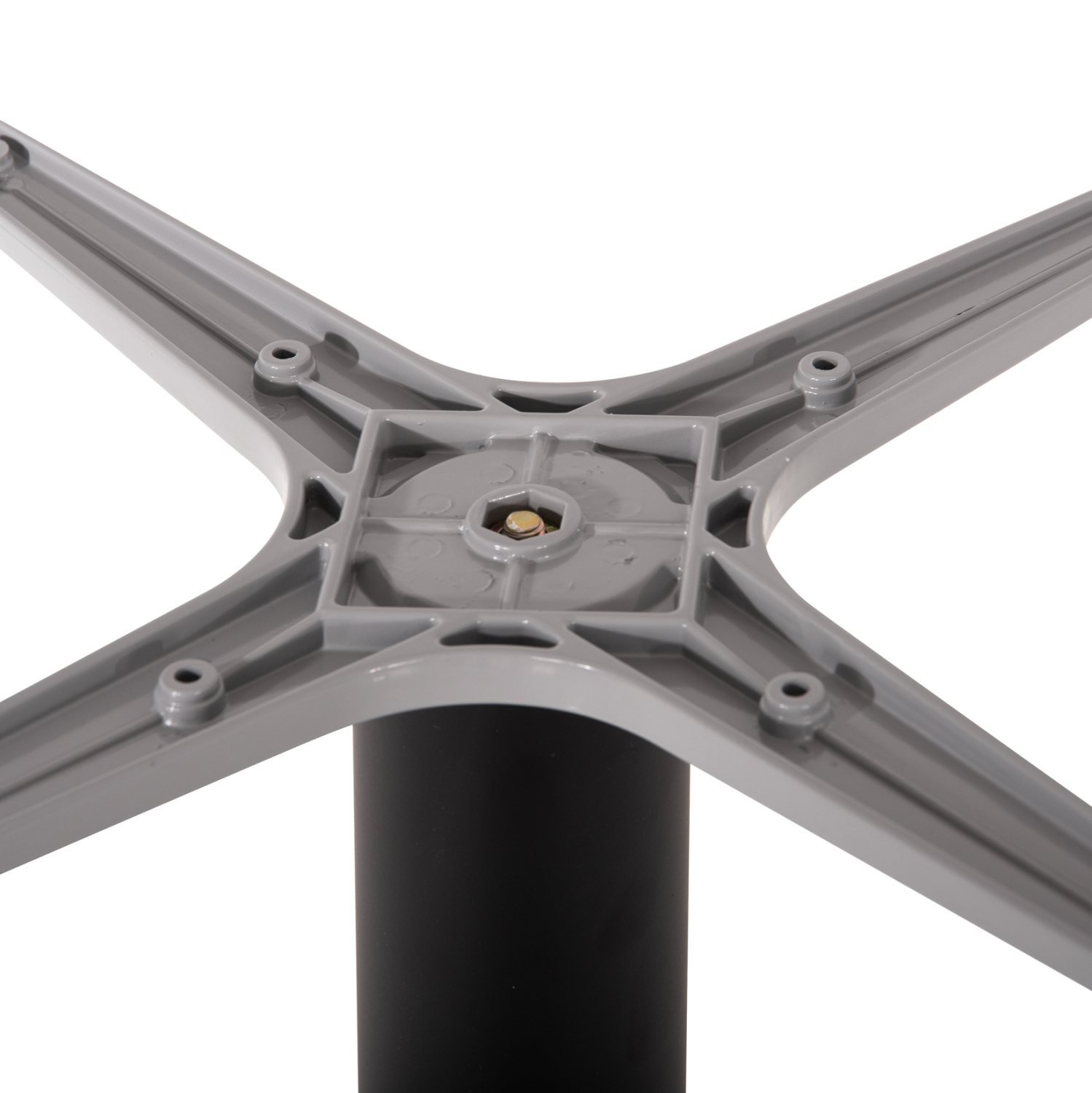 ΒΑΣΗ ΤΡΑΠΕΖΙΟΥ ΑΛΟΥΜΙΝΙΟΥ ΣΤΡΟΓΓΥΛΗ ΓΚΡΙ ΣΤΑΥΡΟΣ 48Χ48εκ Φ45Χ72Υεκ. 5