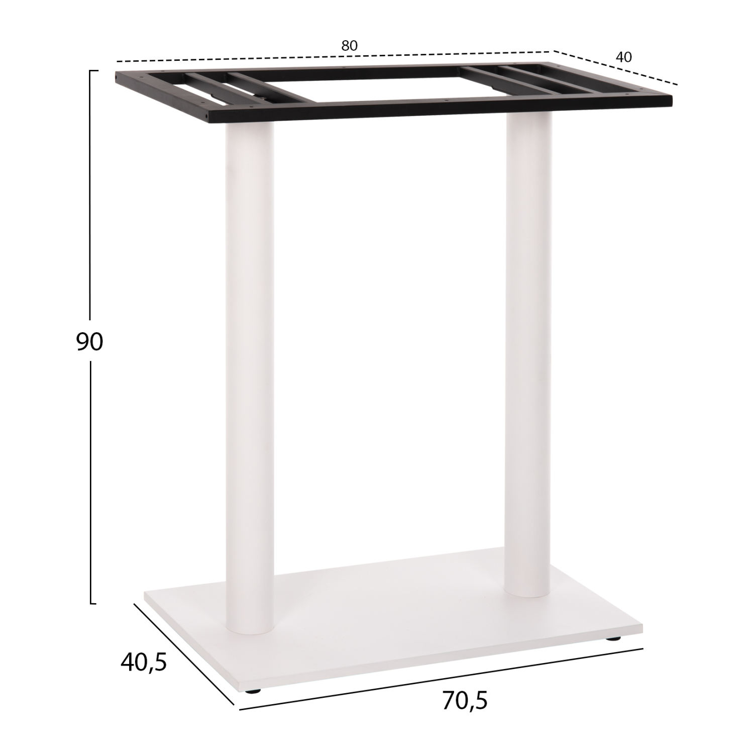 ΒΑΣΗ ΜΠΑΡ ΜΕΤΑΛΛΙΚΗ ΔΙΠΛΗ ΛΕΥΚΗ ΜΑΤ ΜΕΣΑΙΟΥ ΥΨΟΥΣ 40Χ80Χ90Υεκ. 2