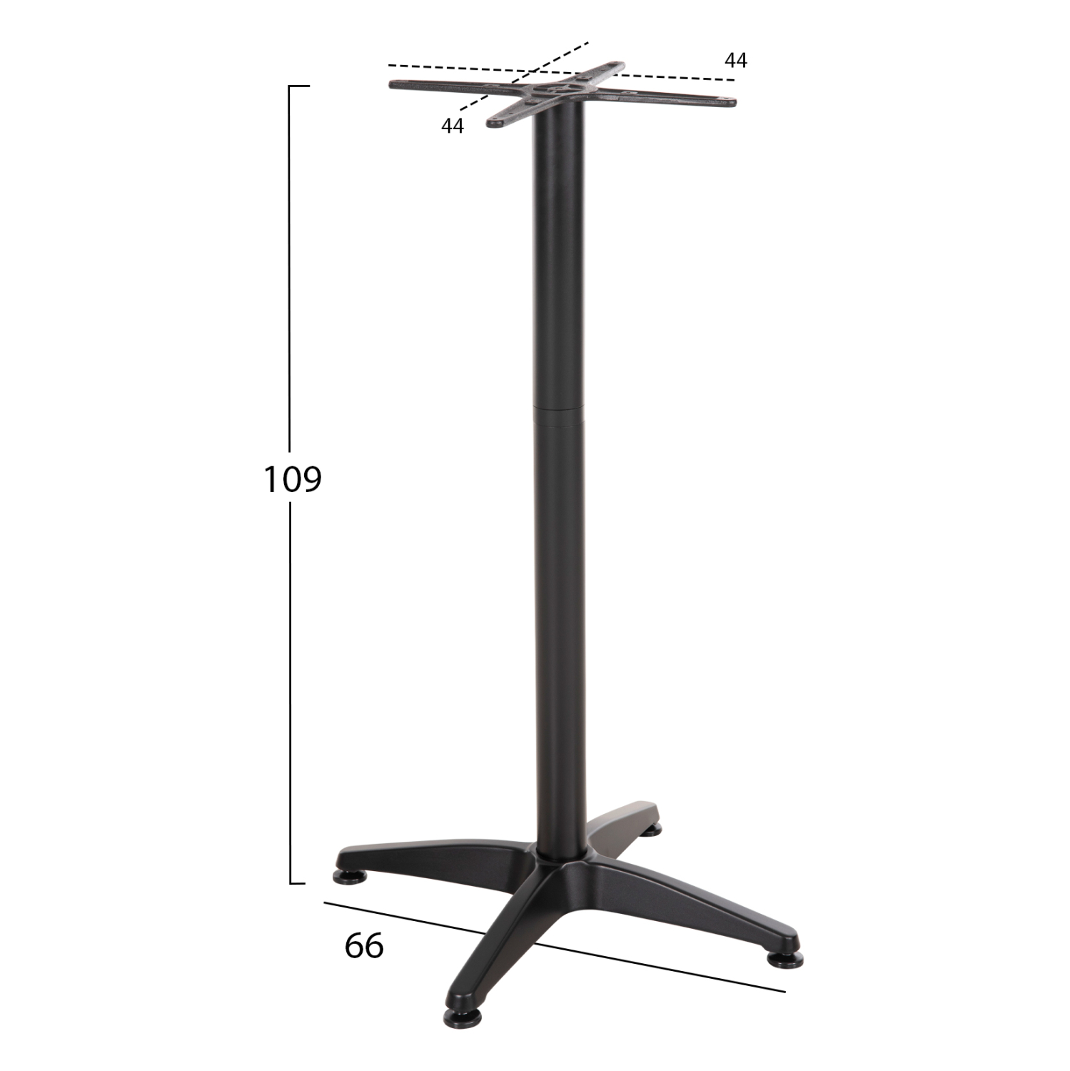 ΒΑΣΗ ΜΠΑΡ ΑΛΟΥΜΙΝΙΟΥ 4ΝΥΧΗ 66X66X109Υεκ. ΜΕ ΣΤΑΥΡΟ 44x44εκ. ΜΑΥΡΗ 2