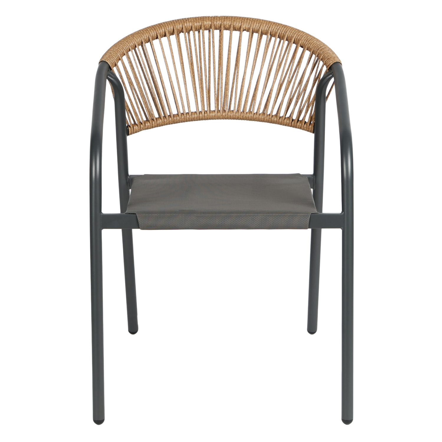 ΠΟΛΥΘΡΟΝΑ HOMAN ΓΚΡΙ ΜΕΤΑΛΛΟ & TEXTILENE--ΜΠΕΖ P.E.RATTAN 53,5x62x75Υεκ 3