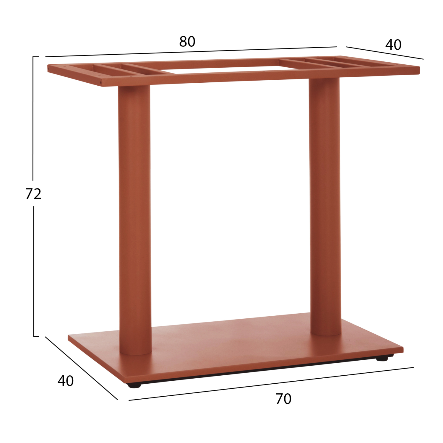 ΒΑΣΗ ΤΡΑΠΕΖΙΟΥ ΜΕΤΑΛΛΙΚΗ ΔΙΠΛΗ ΤΕΡΑΚΟΤΑ ΜΕ ΡΕΓΟΥΛΑΤΟΡΟΥΣ 80Χ40Χ72Υεκ. 2