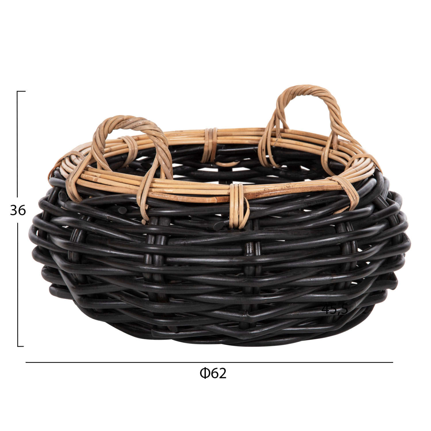 ΚΑΛΑΘΙ ΔΑΠΕΔΟΥ POTTS ΜΑΥΡO&ΦΥΣΙΚΟ ΧΡΩΜΑ- CL RATTAN Φ62x36Yεκ. 2