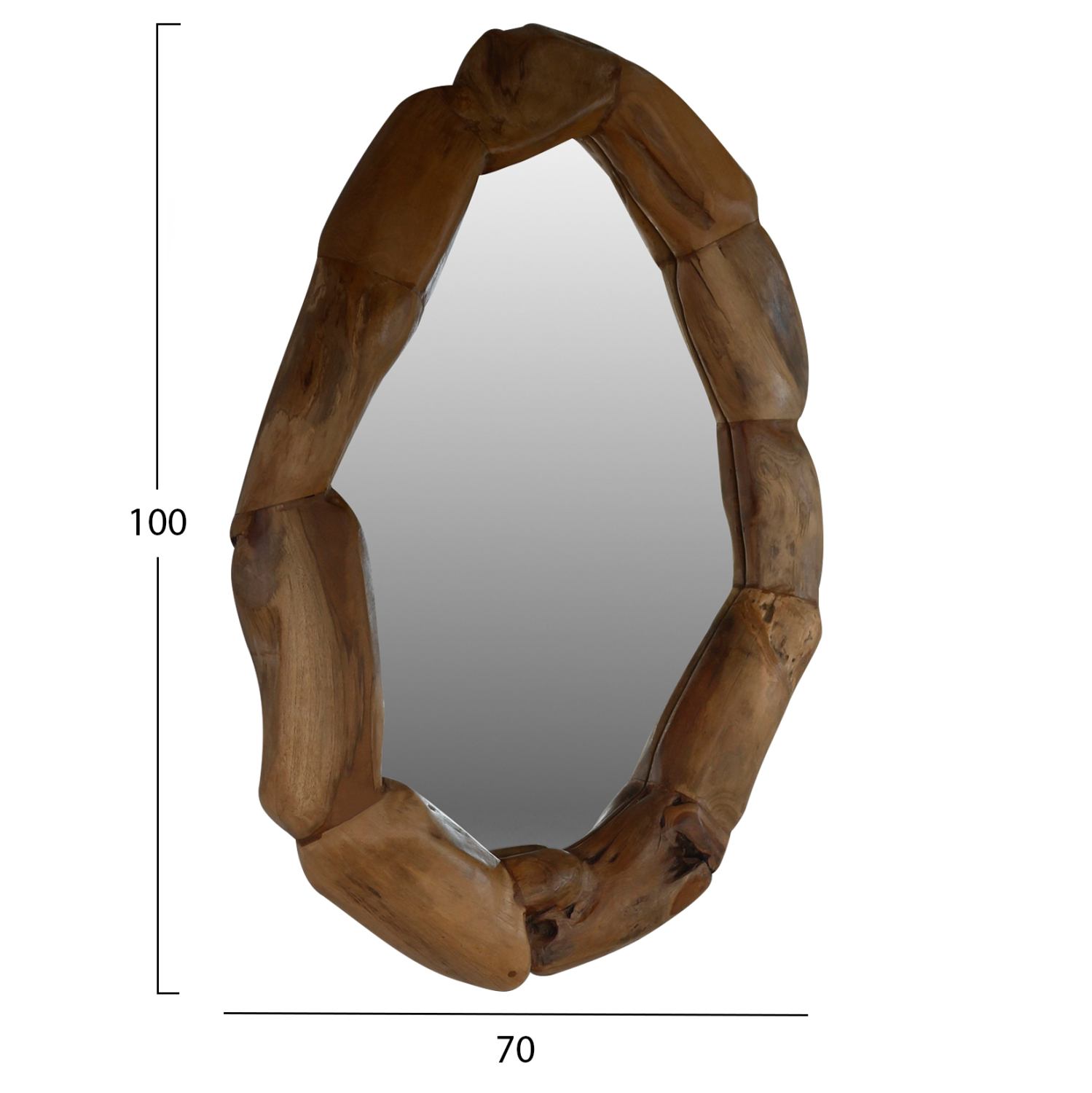 ΚΑΘΡΕΠΤΗΣ ΑΠΟ ΜΑΣΙΦ ΞΥΛΟ ΤEAK ΦΥΣΙΚΟ 100x70YΕΚ. 2