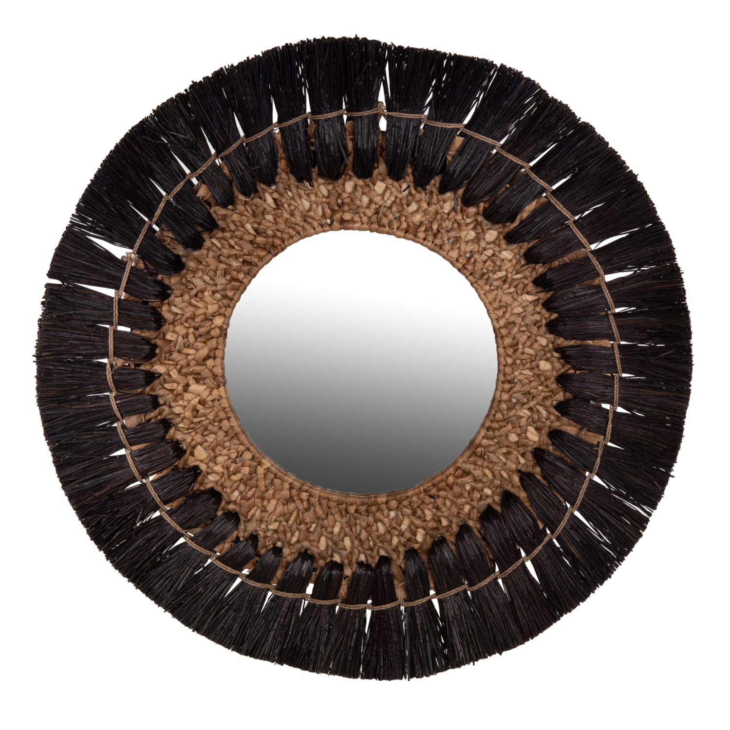 ΚΑΘΡΕΠΤΗΣ ΤΟΙΧΟΥ ΜΕ ΠΛΑΙΣΙΟ MENDONG GRASS Φ70εκ ΣΕ ΜΑΥΡΟ & ΦΥΣΙΚΟ 1