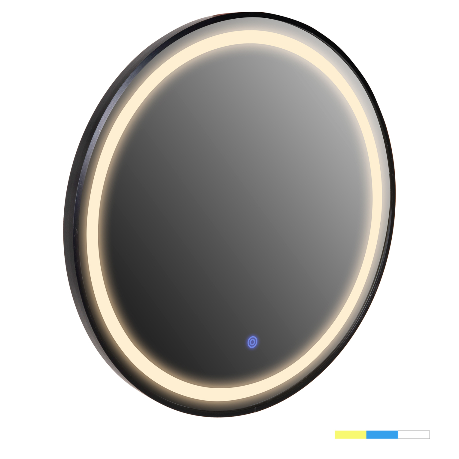 ΚΑΘΡΕΠΤΗΣ ΤΟΙΧΟΥ ΣΤΡΟΓΓΥΛΟΣ ΑΛΟΥΜΙΝΙΟ ΣΕ ΜΑΥΡΟ-ΦΩΤΙΣΜΟΣ LED Φ60x3εκ. 1