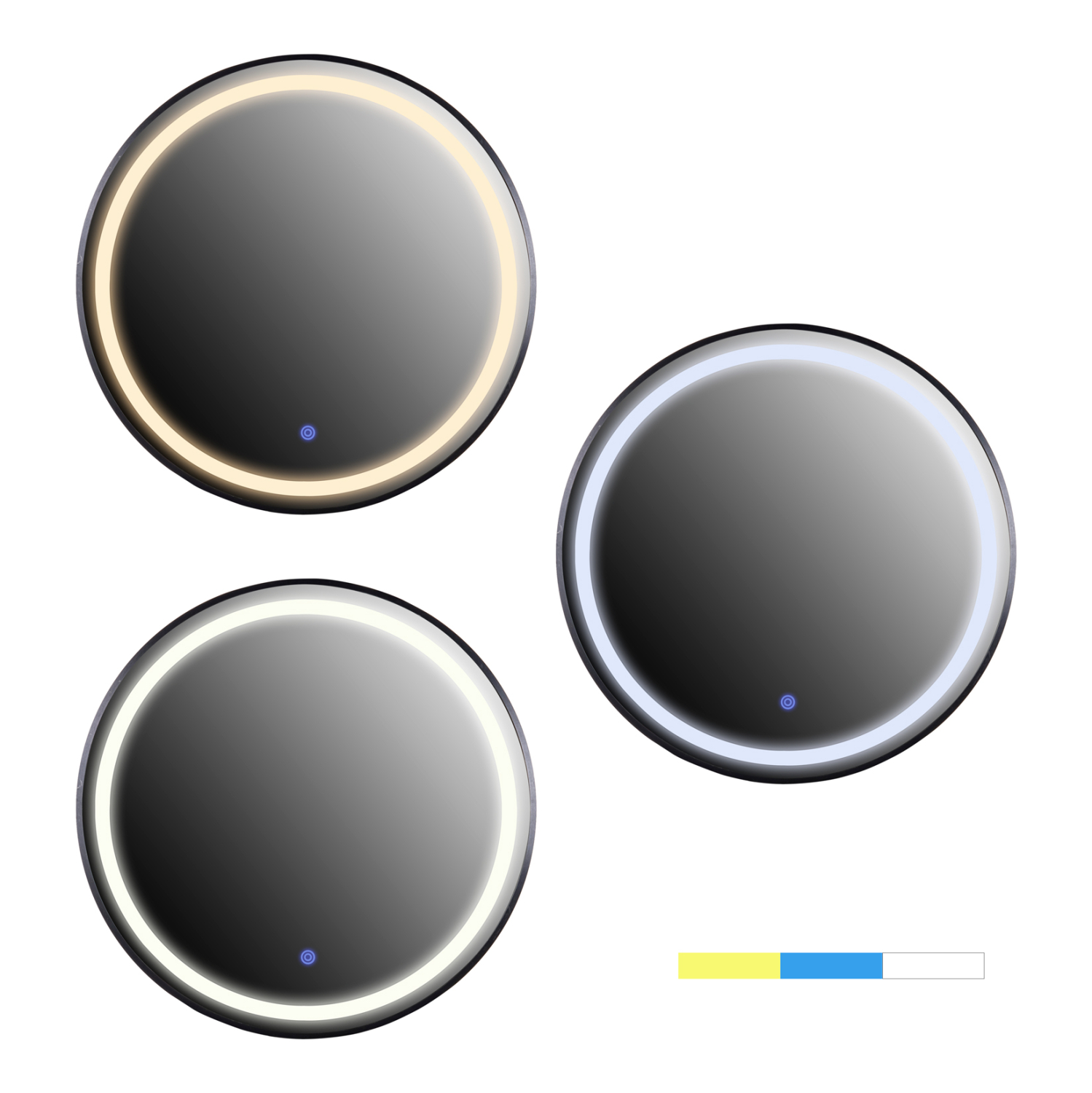 ΚΑΘΡΕΠΤΗΣ ΤΟΙΧΟΥ ΣΤΡΟΓΓΥΛΟΣ ΑΛΟΥΜΙΝΙΟ ΣΕ ΜΑΥΡΟ-ΦΩΤΙΣΜΟΣ LED Φ60x3εκ. 3