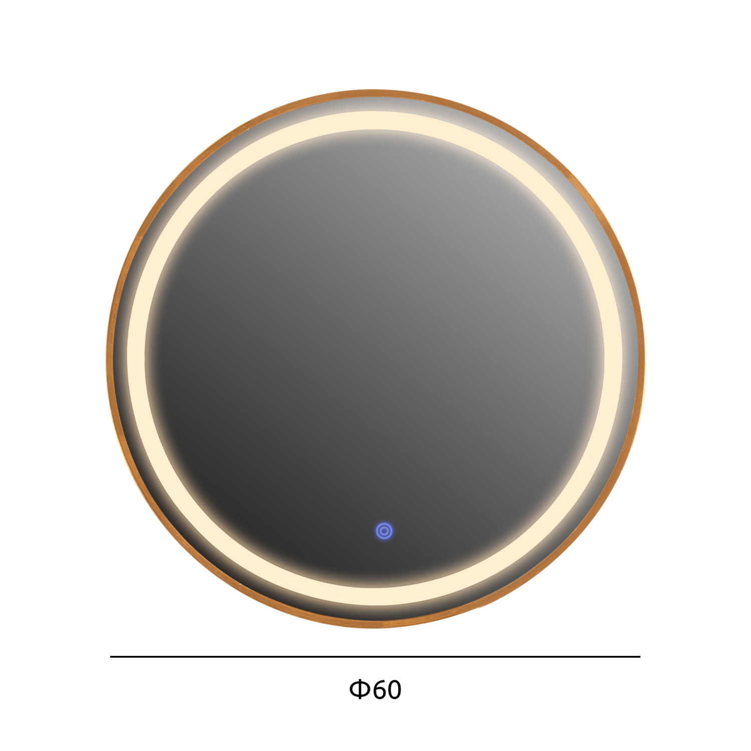 ΚΑΘΡΕΠΤΗΣ ΤΟΙΧΟΥ ΣΤΡΟΓΓΥΛΟΣ ΑΛΟΥΜΙΝΙΟ ΣΕ ΧΡΥΣΟ-ΦΩΤΙΣΜΟΣ LED Φ60x3εκ. 2