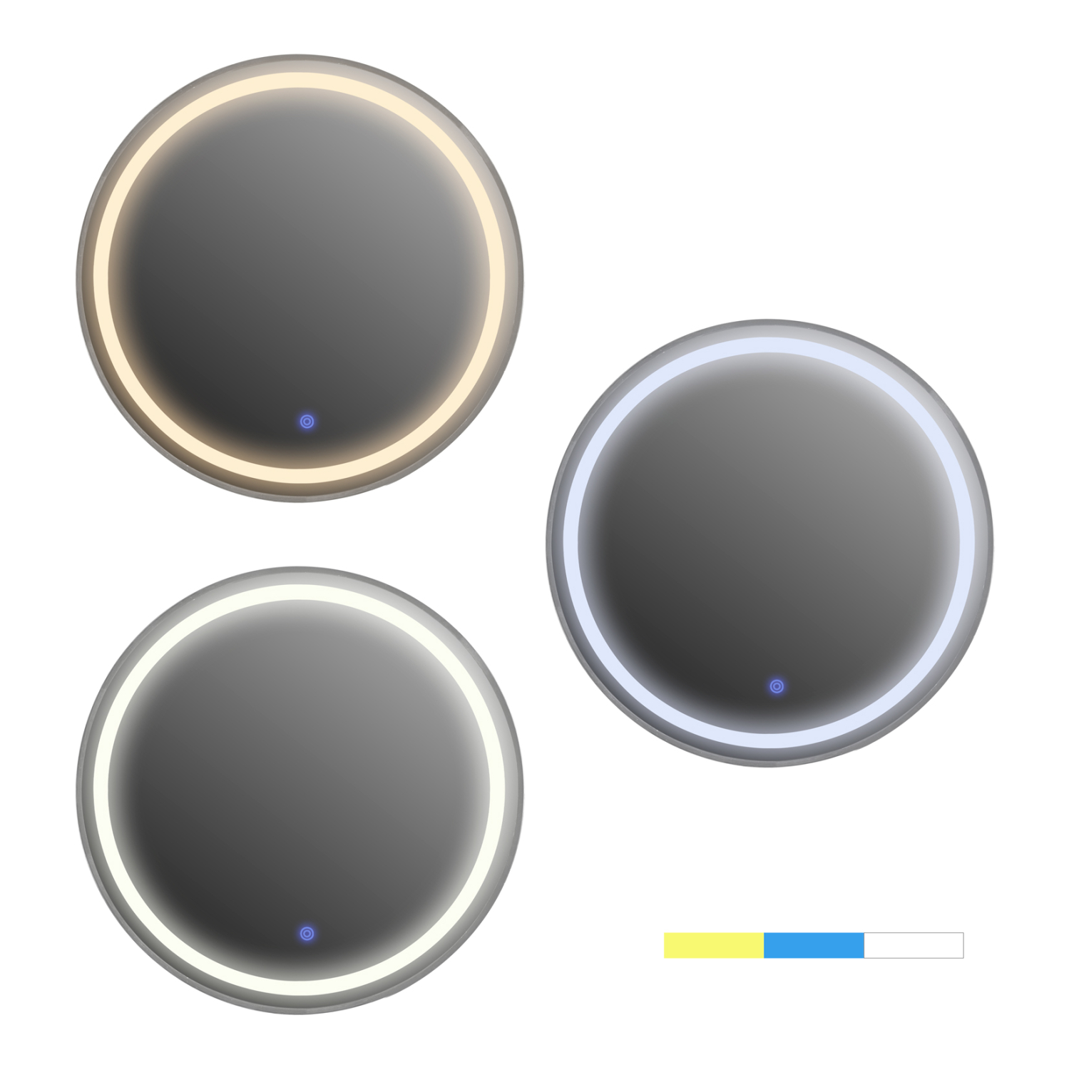 ΚΑΘΡΕΠΤΗΣ ΤΟΙΧΟΥ ΣΤΡΟΓΓΥΛΟΣ ΑΛΟΥΜΙΝΙΟ ΣΕ ΓΚΡΙ-ΦΩΤΙΣΜΟΣ LED Φ60x3εκ. 3