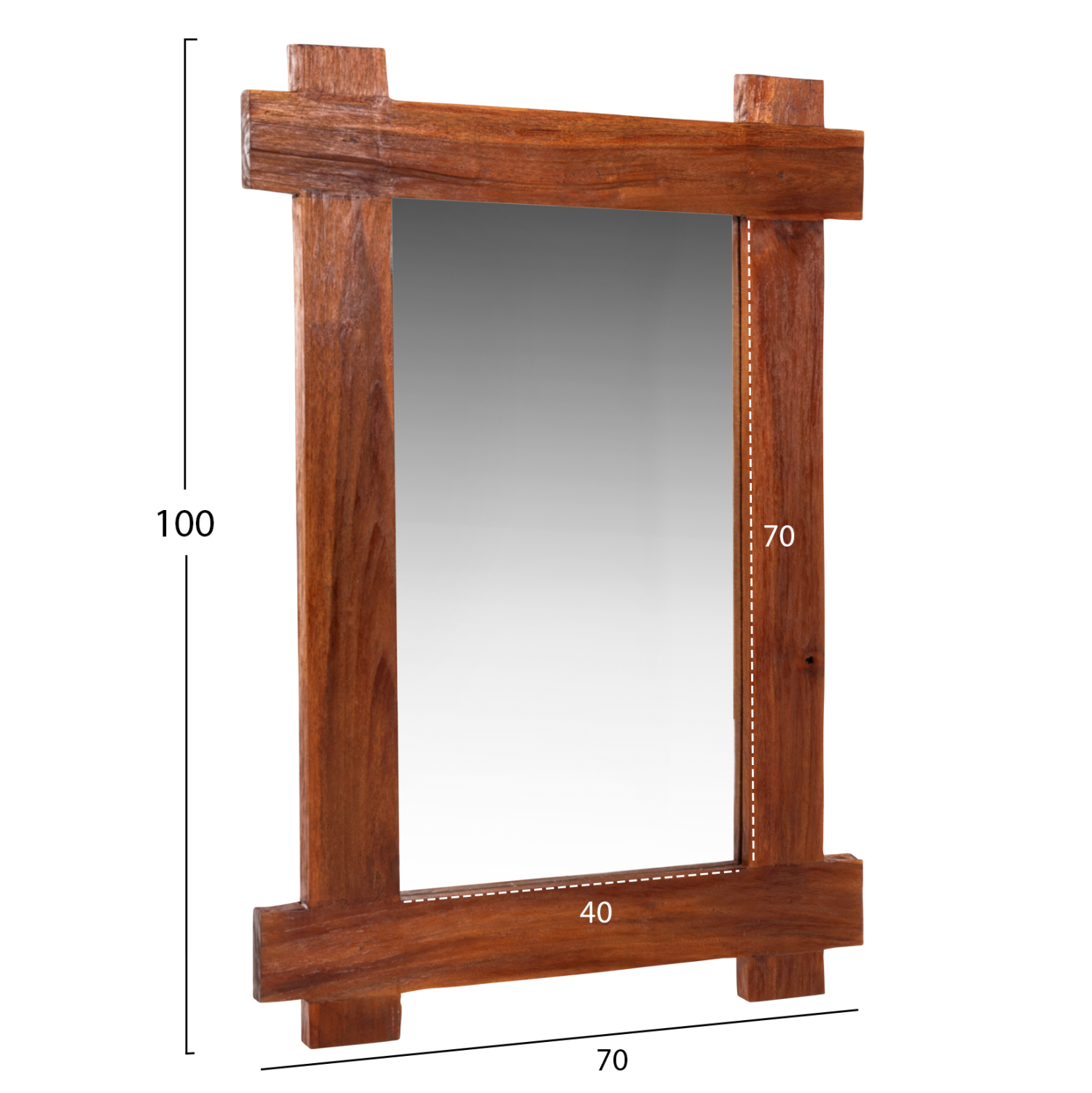 ΚΑΘΡΕΠΤΗΣ ΤΟΙΧΟΥ ΑΝΑΚΥΚΛΩΜΕΝΟ TEAK ΣΕ ΦΥΣΙΚΟ 70x100Υεκ. 2