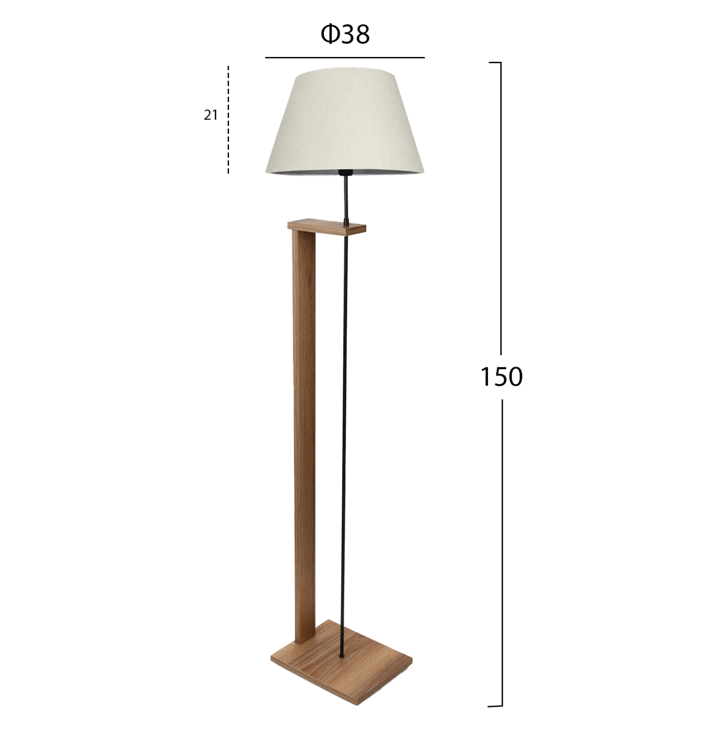 ΦΩΤΙΣΤΙΚΟ ΔΑΠΕΔΟΥ MDF ΚΑΡΥΔΙ ΜΕ ΕΚΡΟΥ Φ38x150 εκ. 2