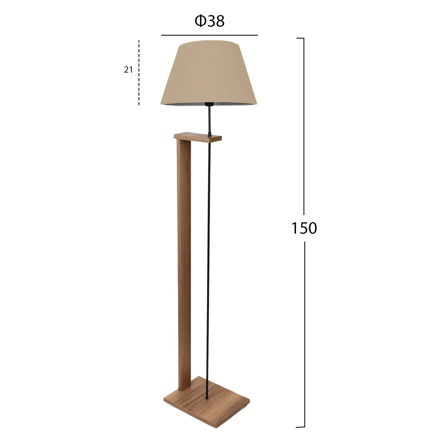 ΦΩΤΙΣΤΙΚΟ ΔΑΠΕΔΟΥ MDF ΚΑΡΥΔΙ ΜΕ ΜΠΕΖ Φ38x150 εκ. 2