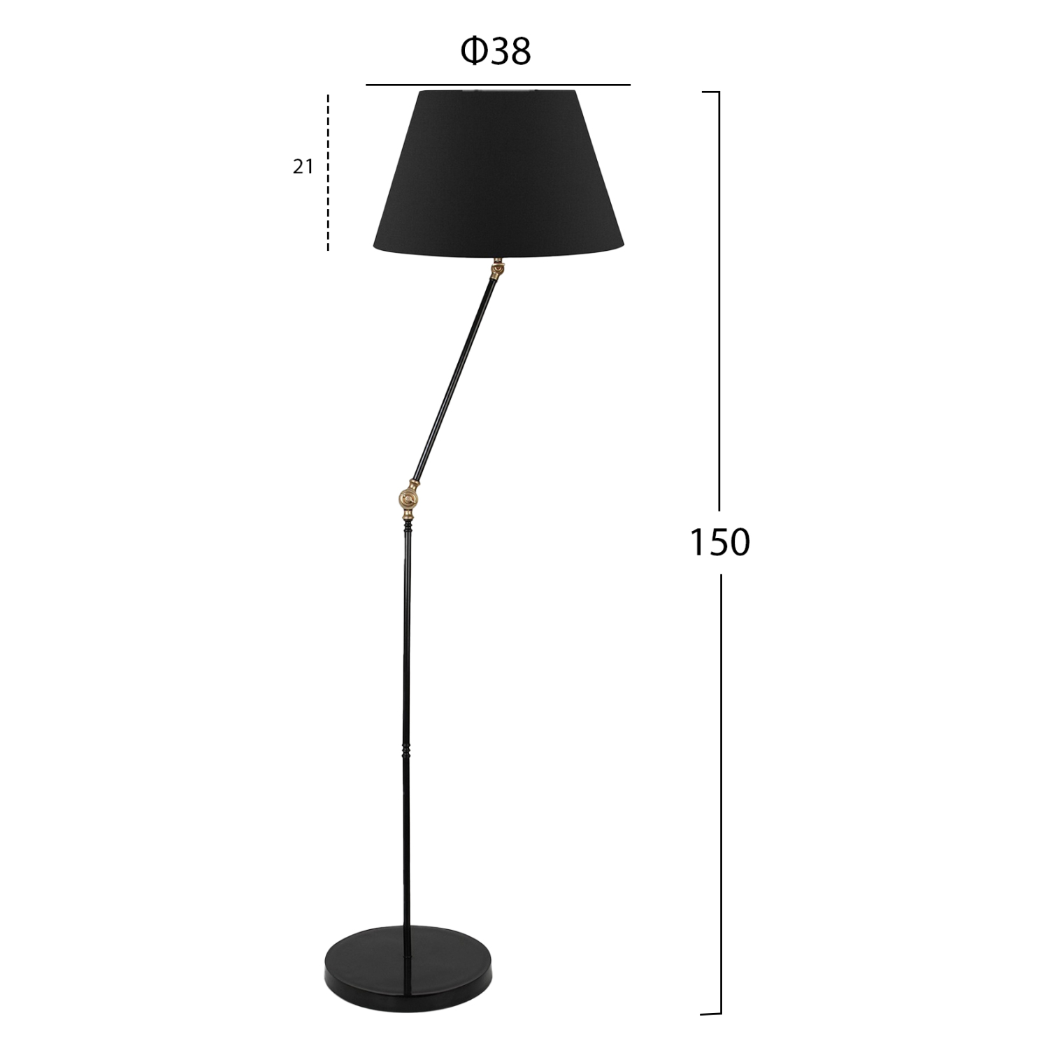 ΦΩΤΙΣΤΙΚΟ ΔΑΠΕΔΟΥ ΜΕΤΑΛΛΙΚΟ ΜΑΥΡΟ Φ38x150 εκ. 2