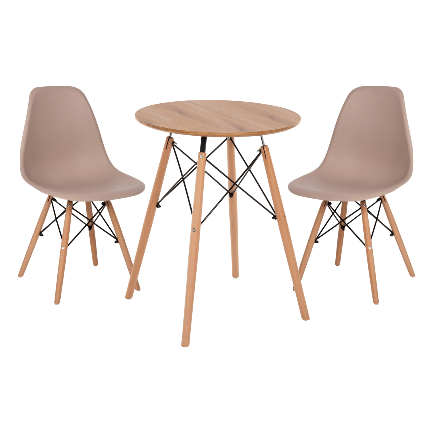 ΣΕΤ ΤΡΑΠΕΖΑΡΙΑΣ 3ΤΜΧ TWIST ΣΤΡΟΓΓΥΛΟ ΤΡΑΠΕΖΙ Φ60 & 2 ΚΑΡΕΚΛΕΣ ΣΕ ΚΑΠΟΥΤΣΙΝΟ 1