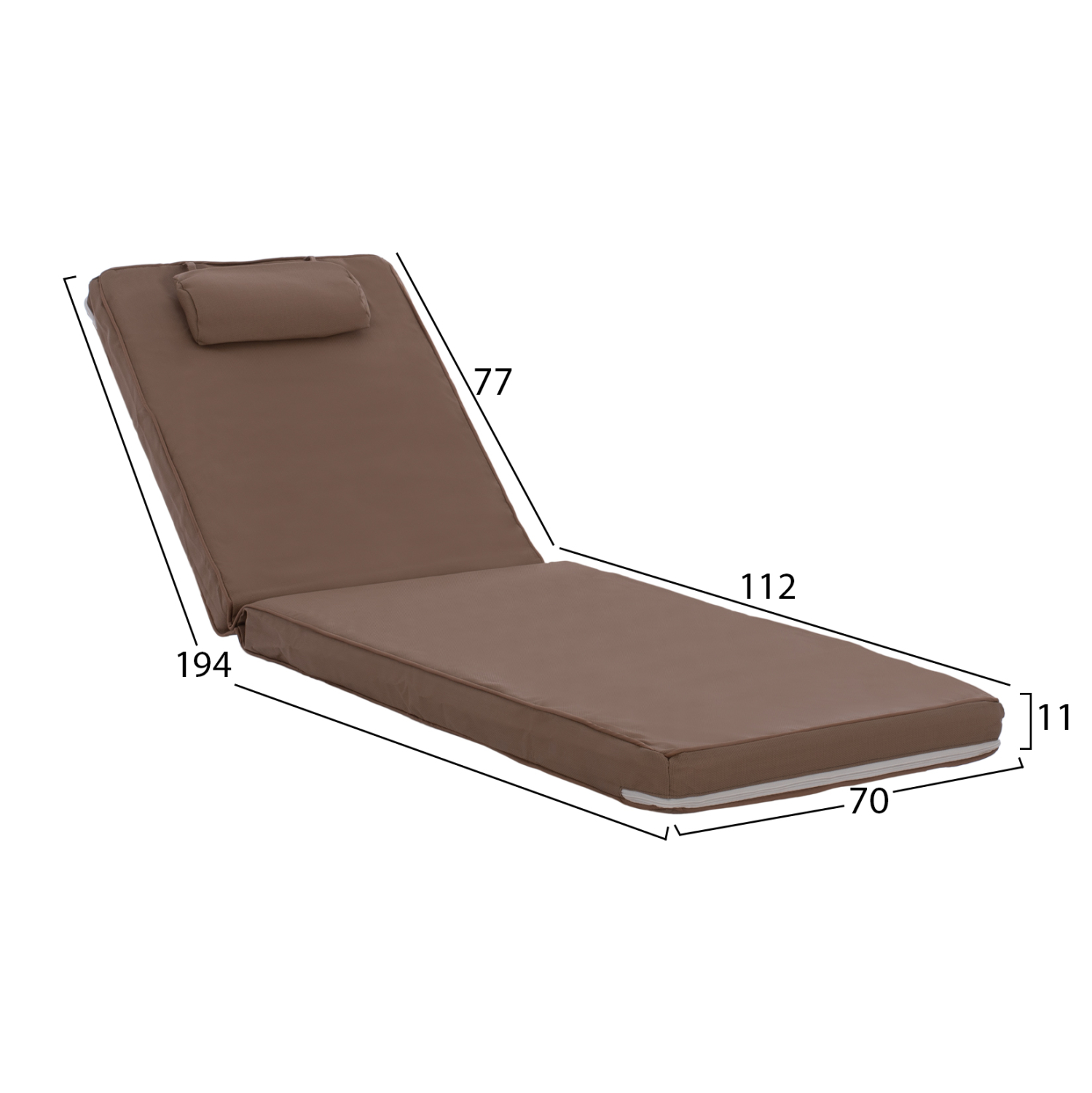 ΜΑΞΙΛΑΡΙ ΞΑΠΛΩΣΤΡΑΣ TEXTILENE 600gr/m2 2X1 SIFNOS ΜΟΚΑ 194x70x11εκ. 2