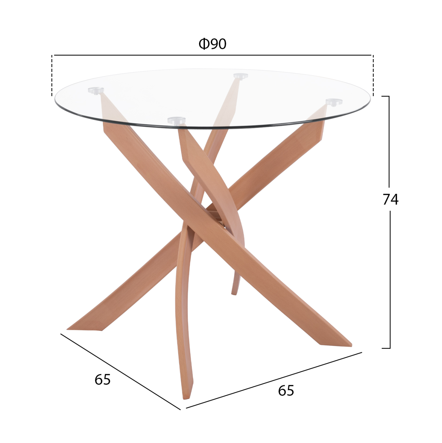 ΣΕΤ ΤΡΑΠΕΖΑΡΙΑΣ 5ΤΜΧ ΤΡΑΠΕΖΙ Φ90X74 & 4 ΚΑΡΕΚΛΕΣ VEGAS ΛΕΥΚΕΣ HM11693.01 2