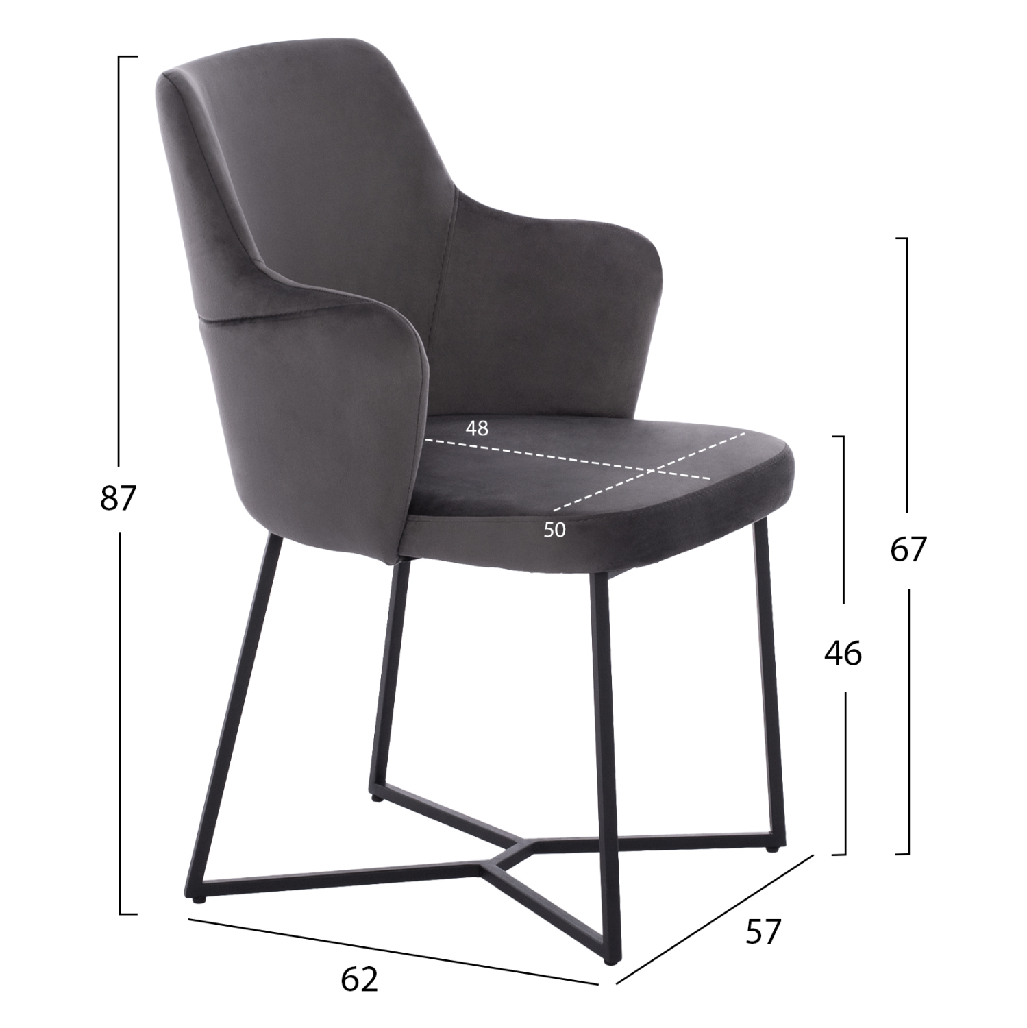 ΣΕΤ ΤΡΑΠΕΖΑΡΙΑΣ 7ΤΜΧ ΤΡΑΠΕΖΙ MDF ME ΚΑΠΛΑΜΑ ΚΑΡΥΔΙΑΣ & ΚΑΡΕΚΛΕΣ TRIANA ΓΚΡΙ 2