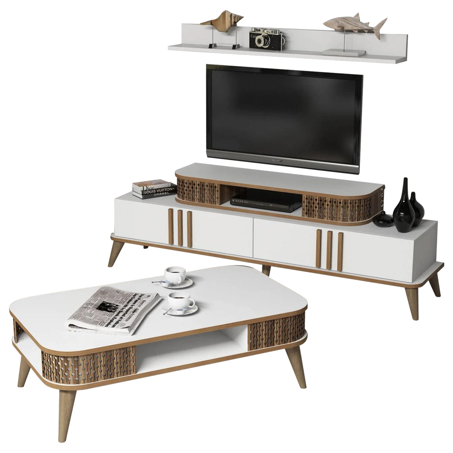 ΣΥΝΘΕΣΗ ΣΑΛΟΝΙΟΥ 2 ΤΜΧ ΛΕΥΚΟ & ΚΑΡΥΔΙ HM11848.03 1