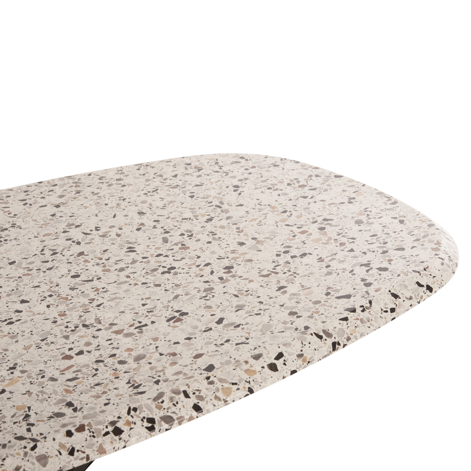 ΤΡΑΠΕΖΙ ΟΒΑΛ RODDEN ΜΕ WERZALIT TERRAZZO-ΜΑΥΡΗ ΧΙΑΣΤΙ ΒΑΣΗ 146x94x75Υεκ 4