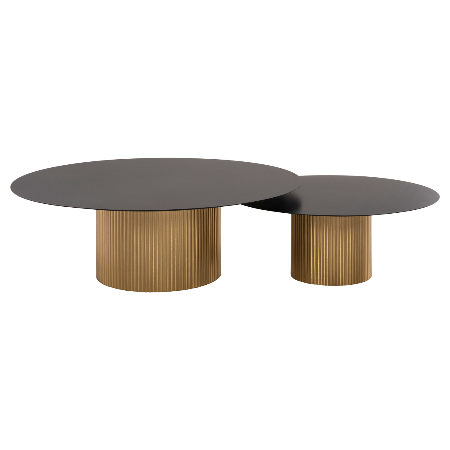 ΤΡΑΠΕΖΙA ΣΑΛΟΝΙΟΥ 2ΤΜΧ CLAD HM11916 ΜΕΤΑΛΛΟ ΣΕ ΧΡΥΣΟ-ΜΑΥΡΟ Φ110x38Υ & Φ80x32Υ εκ. 3