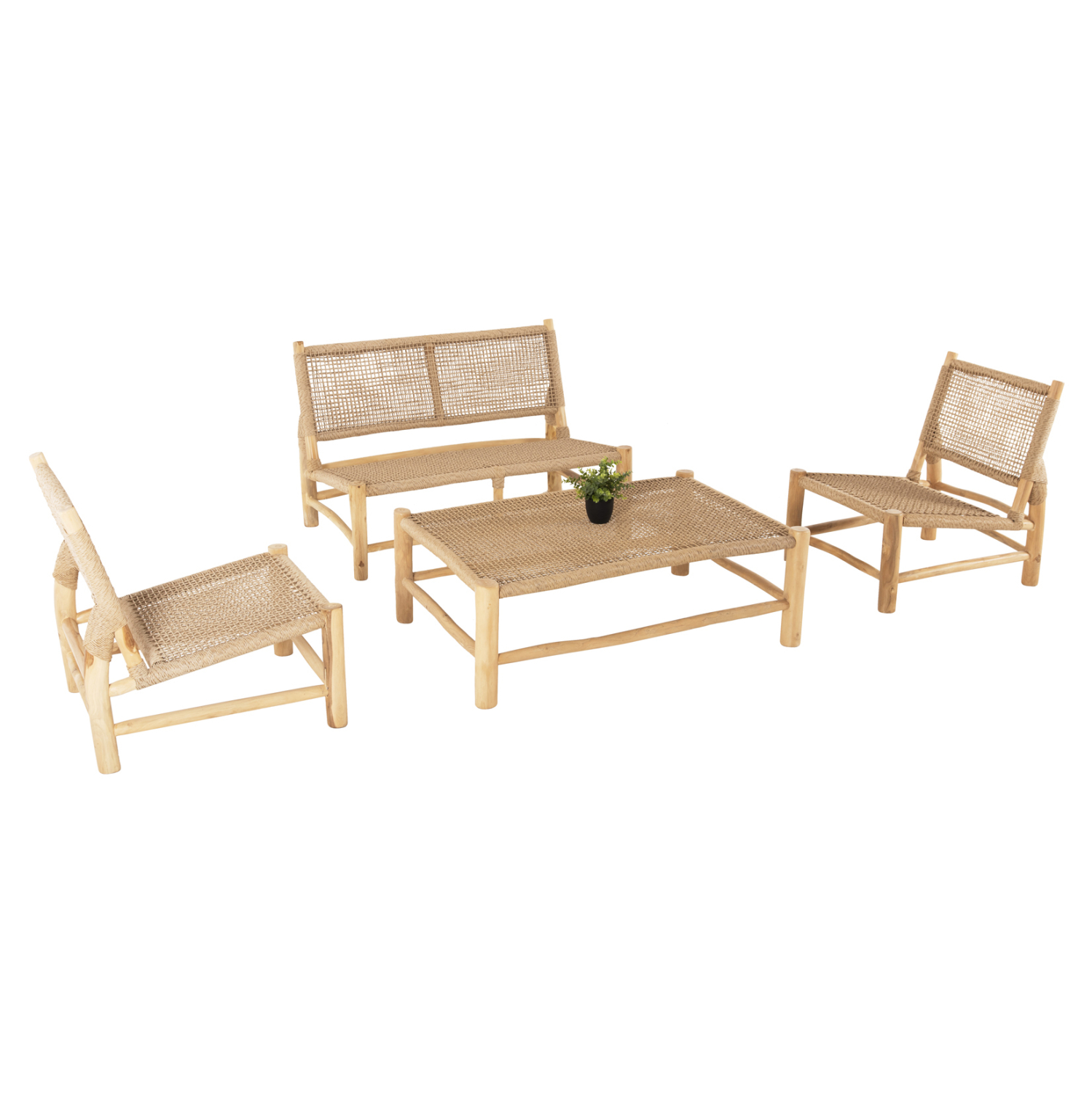 ΣΑΛΟΝΙ ΕΞΩΤ. ΧΩΡΟΥ 4ΤΜΧ LONDER ΜΑΣΙΦ TEAK-ΣΥΝΘ.RATTAN-ΦΥΣΙΚΟ 1