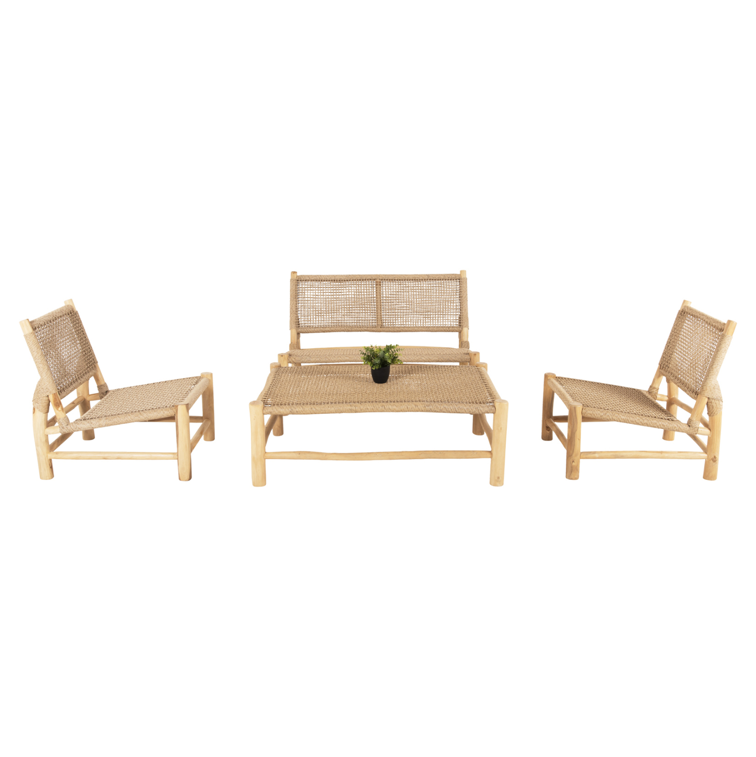 ΣΑΛΟΝΙ ΕΞΩΤ. ΧΩΡΟΥ 4ΤΜΧ LONDER ΜΑΣΙΦ TEAK-ΣΥΝΘ.RATTAN-ΦΥΣΙΚΟ 5
