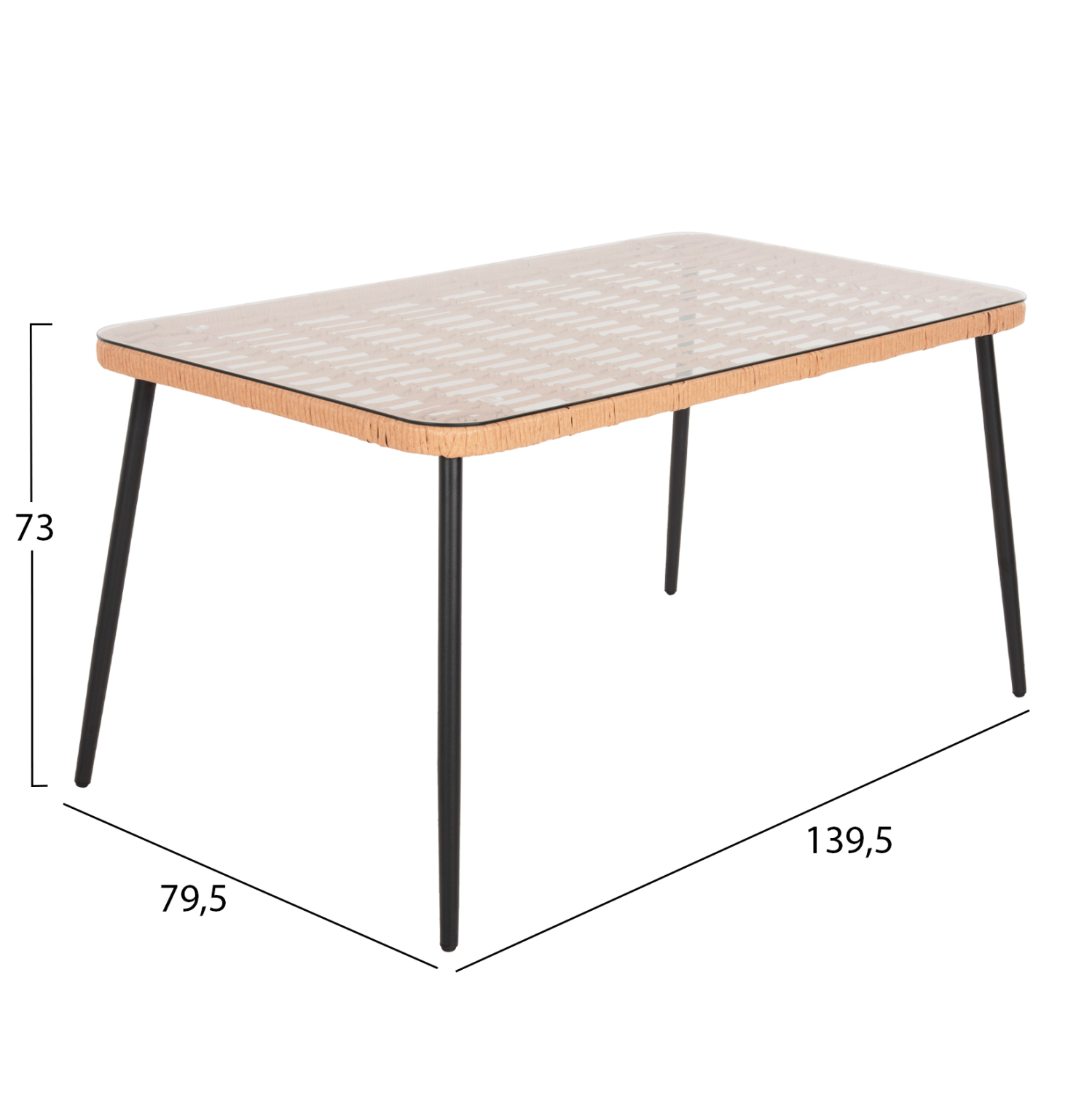 ΣΕΤ ΕΞΩΤ.ΧΩΡΟΥ 5ΤΜΧ ALLEGRA HM21027 ΣΕ ΜΠΕΖ & ΜΑΥΡΟ ΧΡΩΜΑ WICKER-ΜΕΤΑΛΛΟ 2