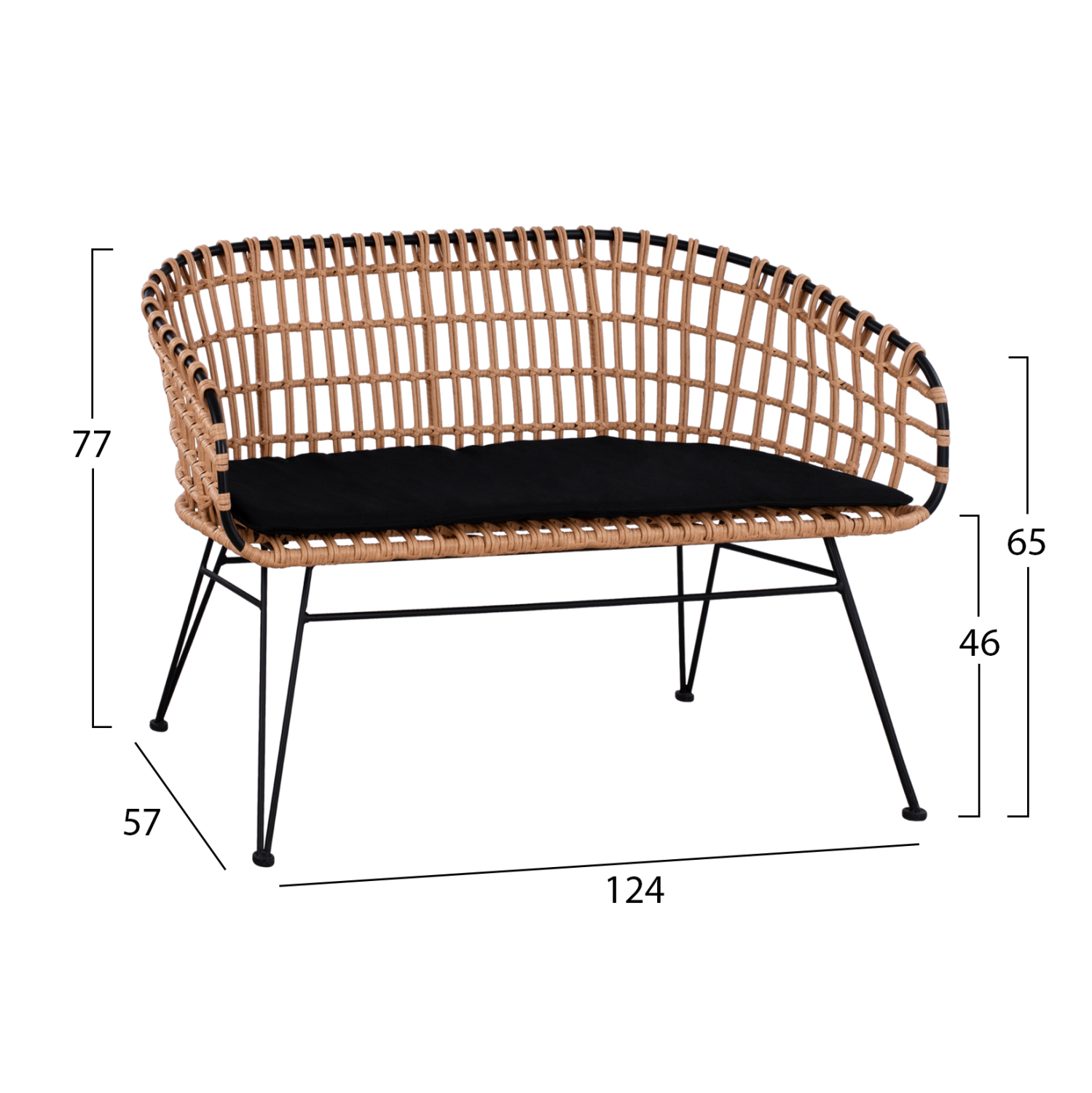 ΣΕΤ ΕΞΩΤ.ΧΩΡΟΥ 4ΤΜΧ ALLEGRA HM21051 ΣΥΝΘ.RATTAN ΜΠΕΖ-ΜΑΥΡΟ ΜΕΤΑΛΛΟ 2