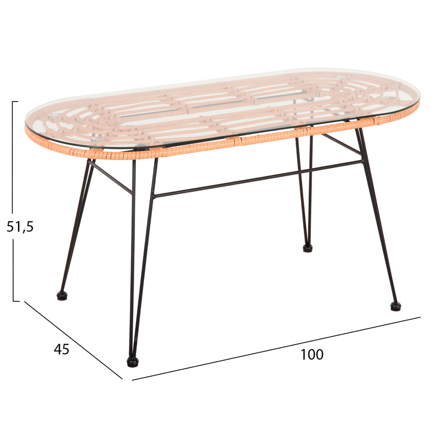 ΣΕΤ ΕΞΩΤ.ΧΩΡΟΥ 4ΤΜΧ ALLEGRA HM21051 ΣΥΝΘ.RATTAN ΜΠΕΖ-ΜΑΥΡΟ ΜΕΤΑΛΛΟ 3